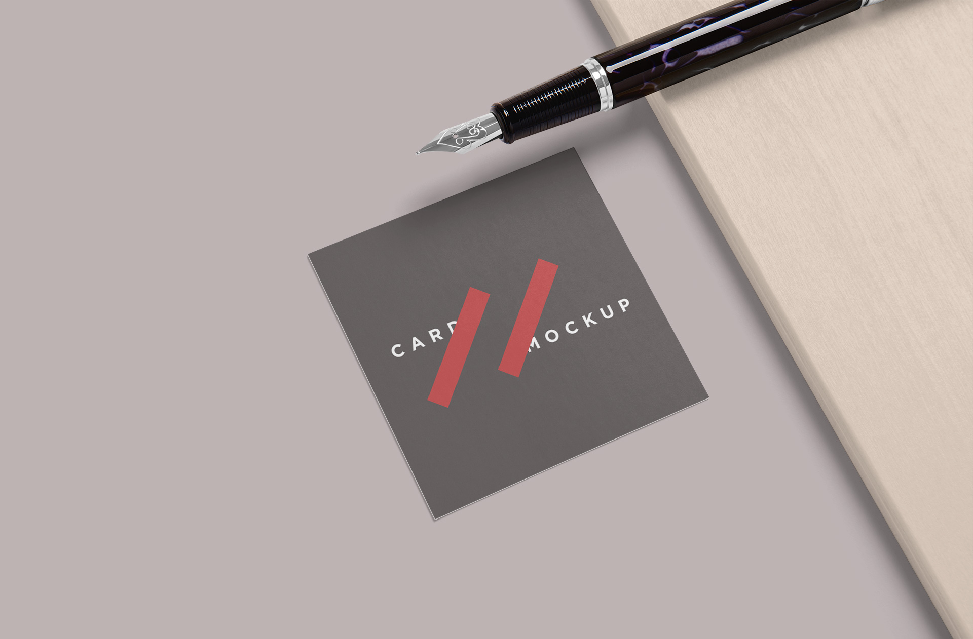 Photorealistic Business Card Mockup – Square Design