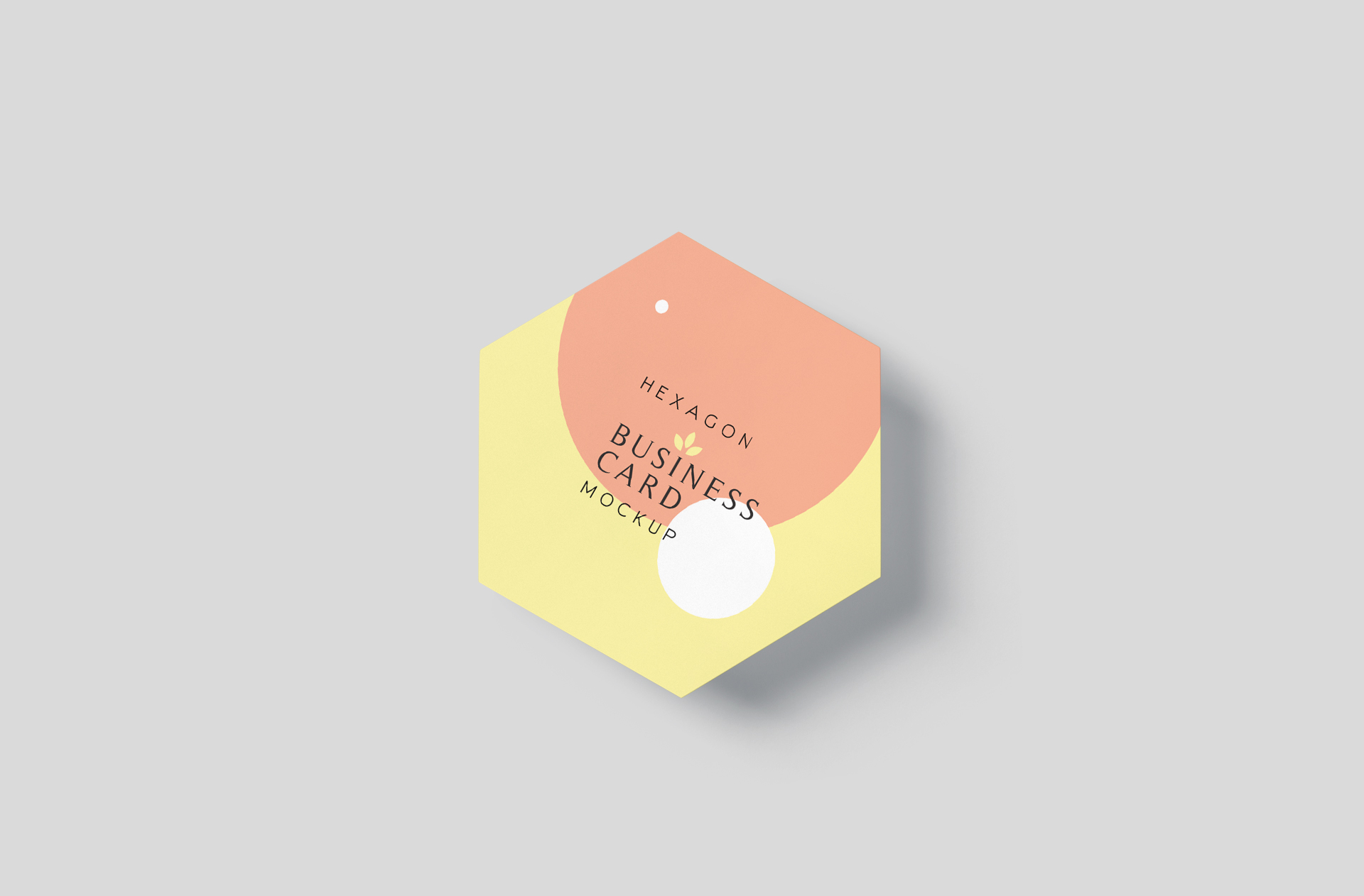 Flat Lay Hexagonal Business Card Mockup
