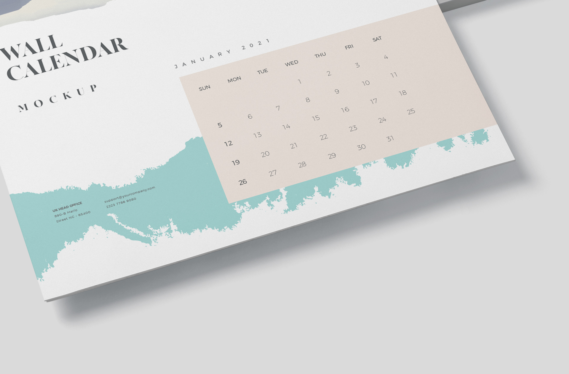 a4 calendar mock-up