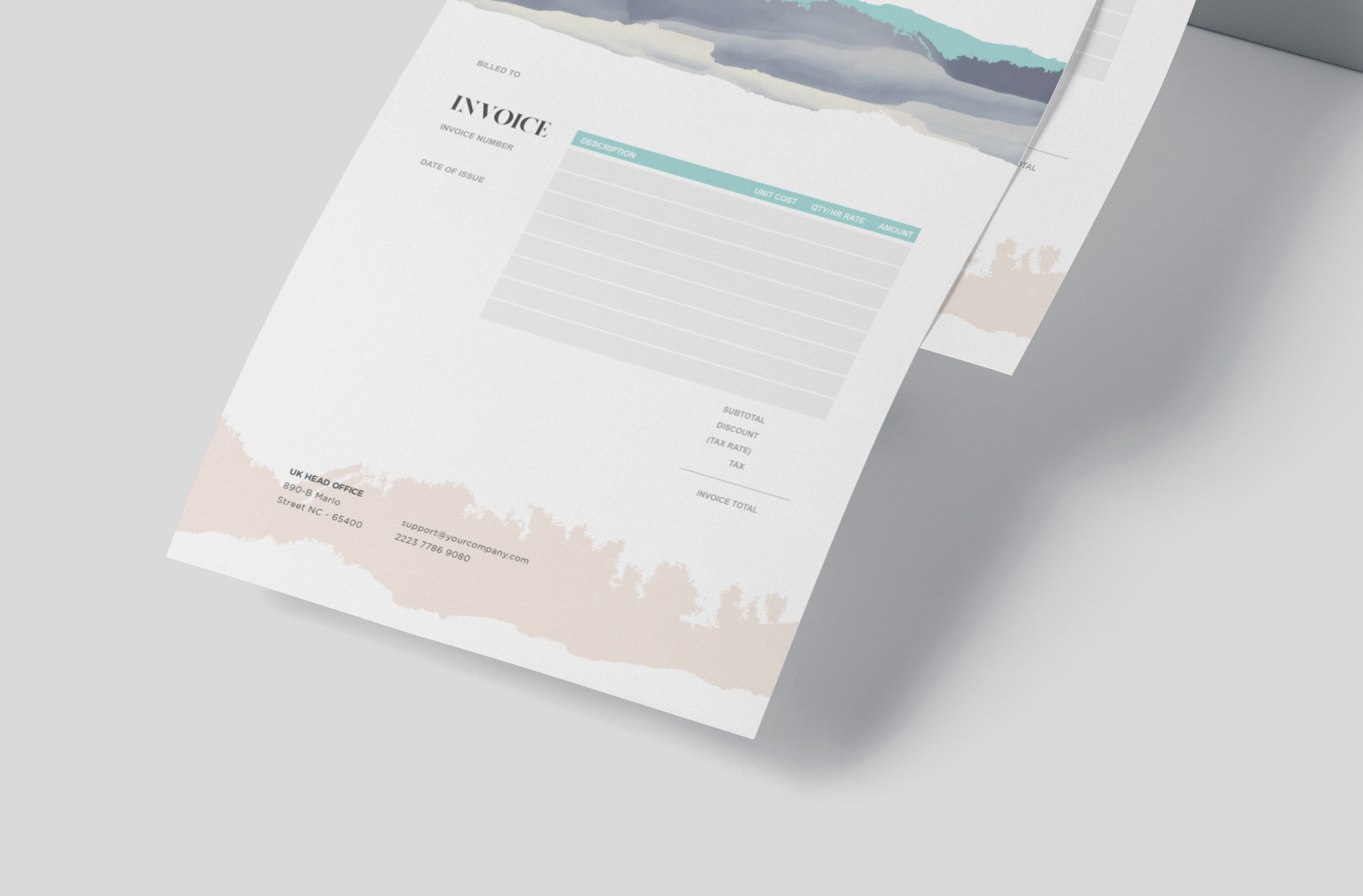 clean invoice layout
