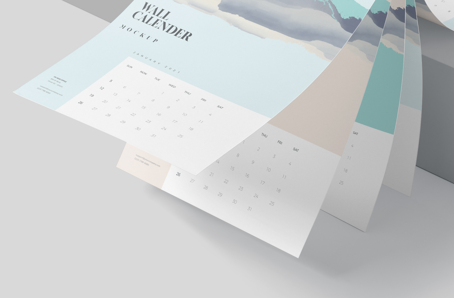 branding calendar mockup