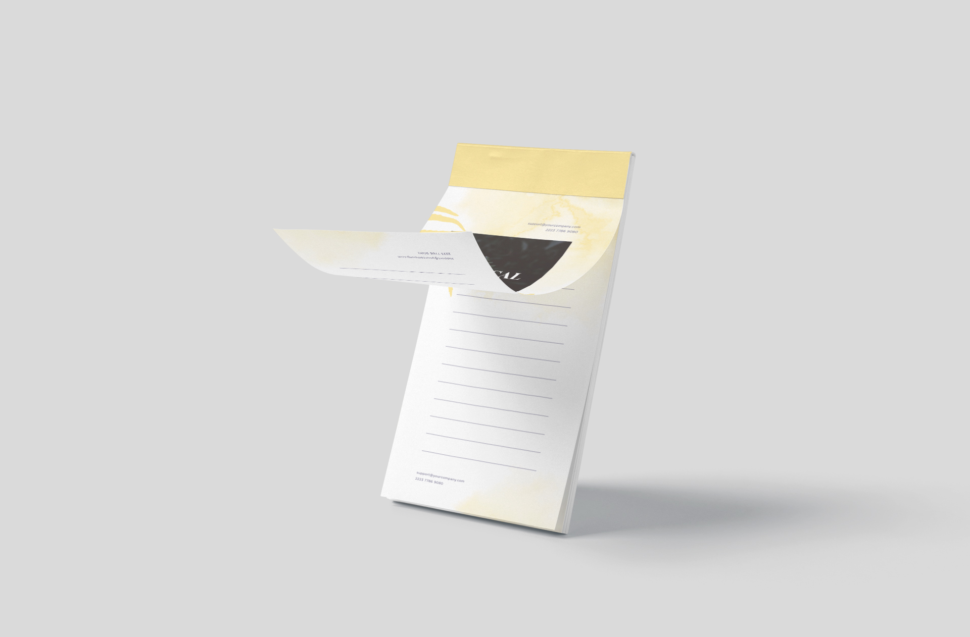 Floating Vertical Memo Pad Mockup Professional Design