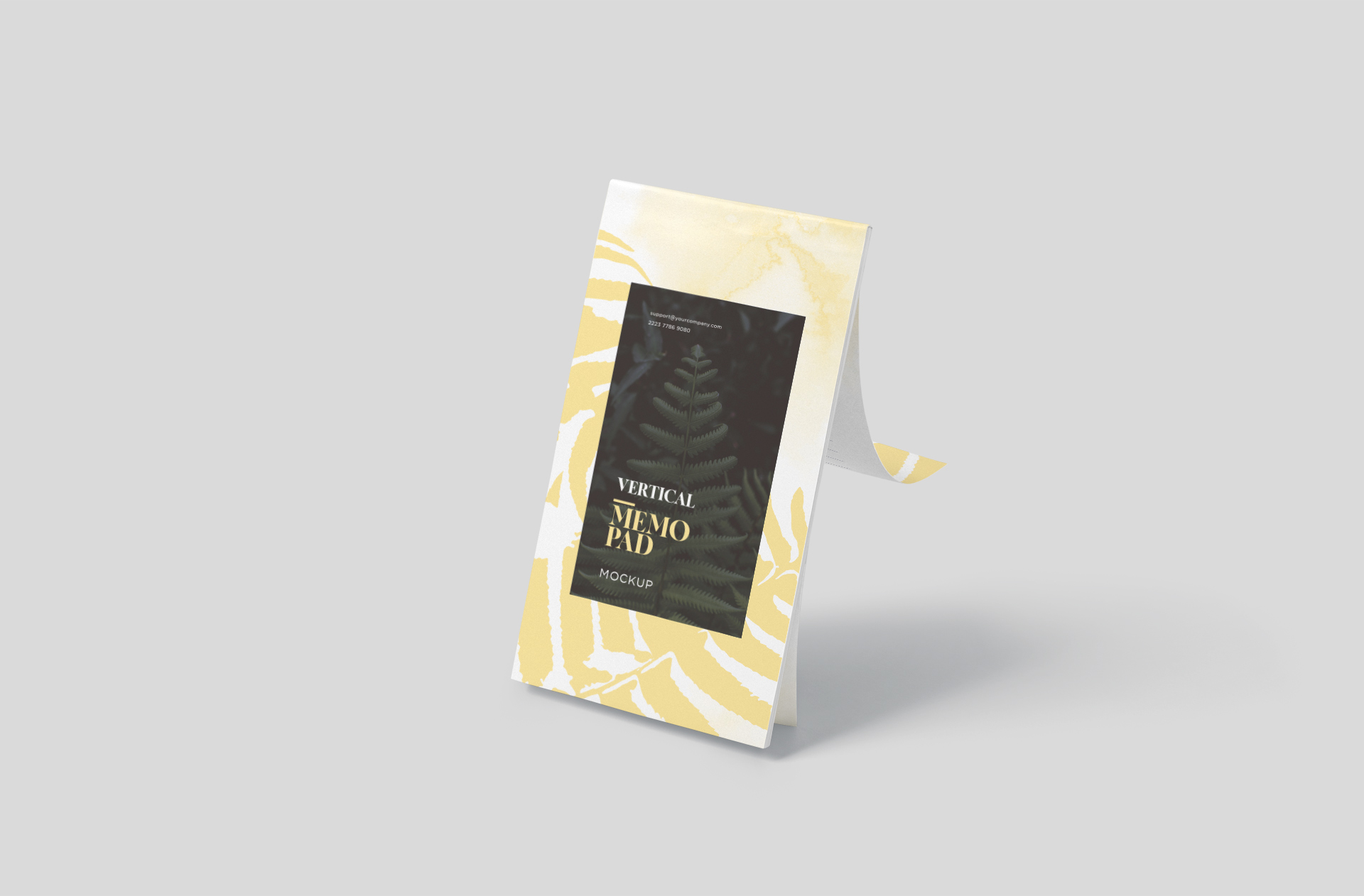 Standing Vertical Memo Pad Mockup Realistic Display