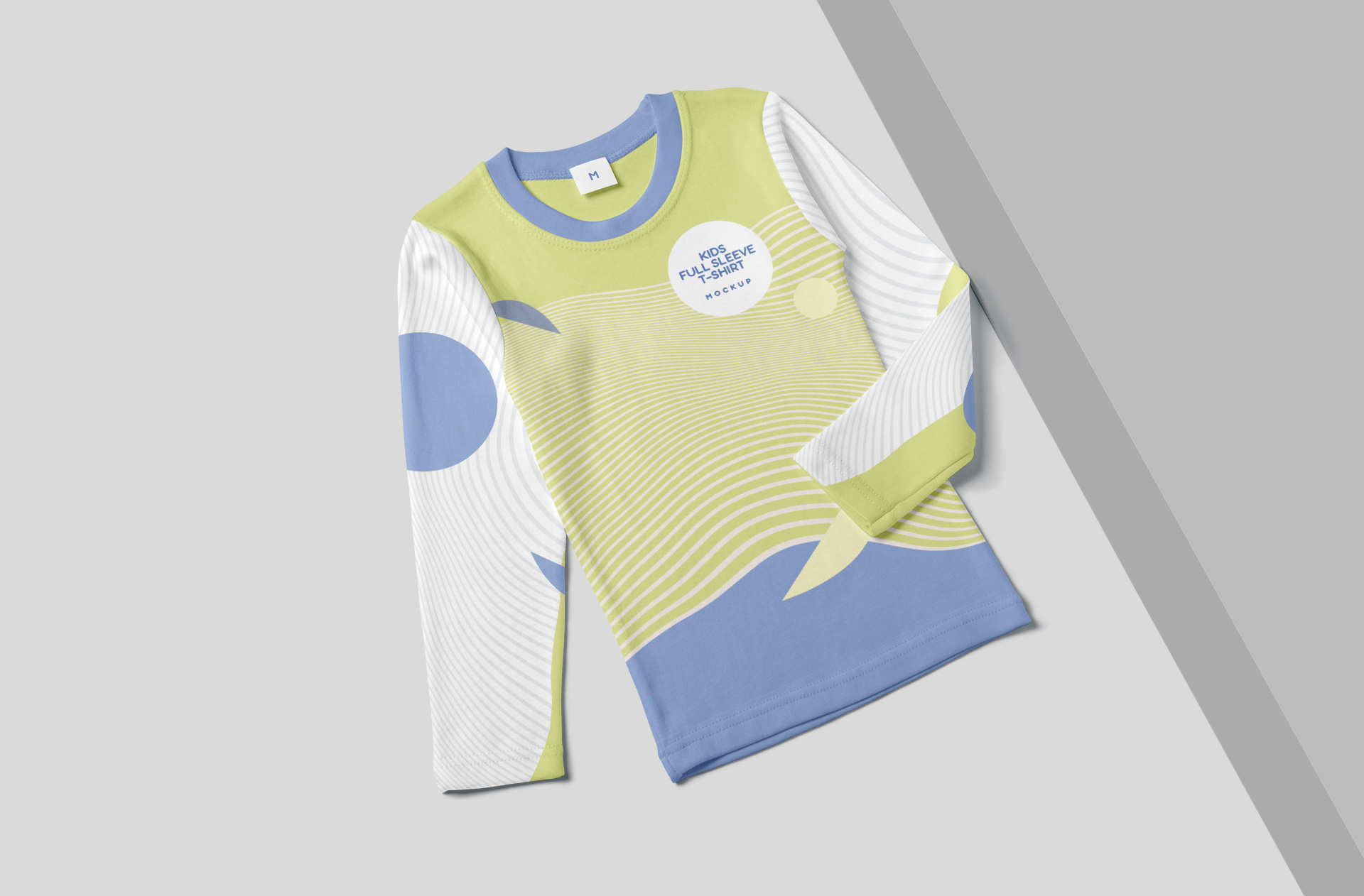 Front View Kids Full Sleeve T-Shirt Mockup Customizable