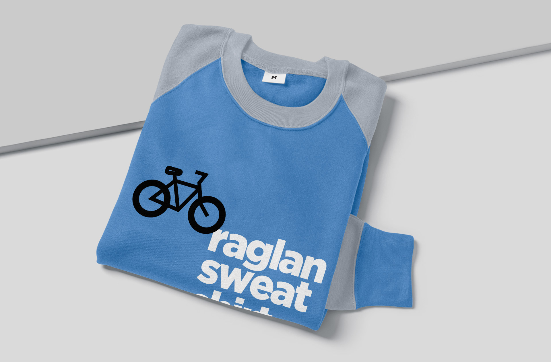 Folded Raglan Sweatshirt Mockup Neatly Arranged Display