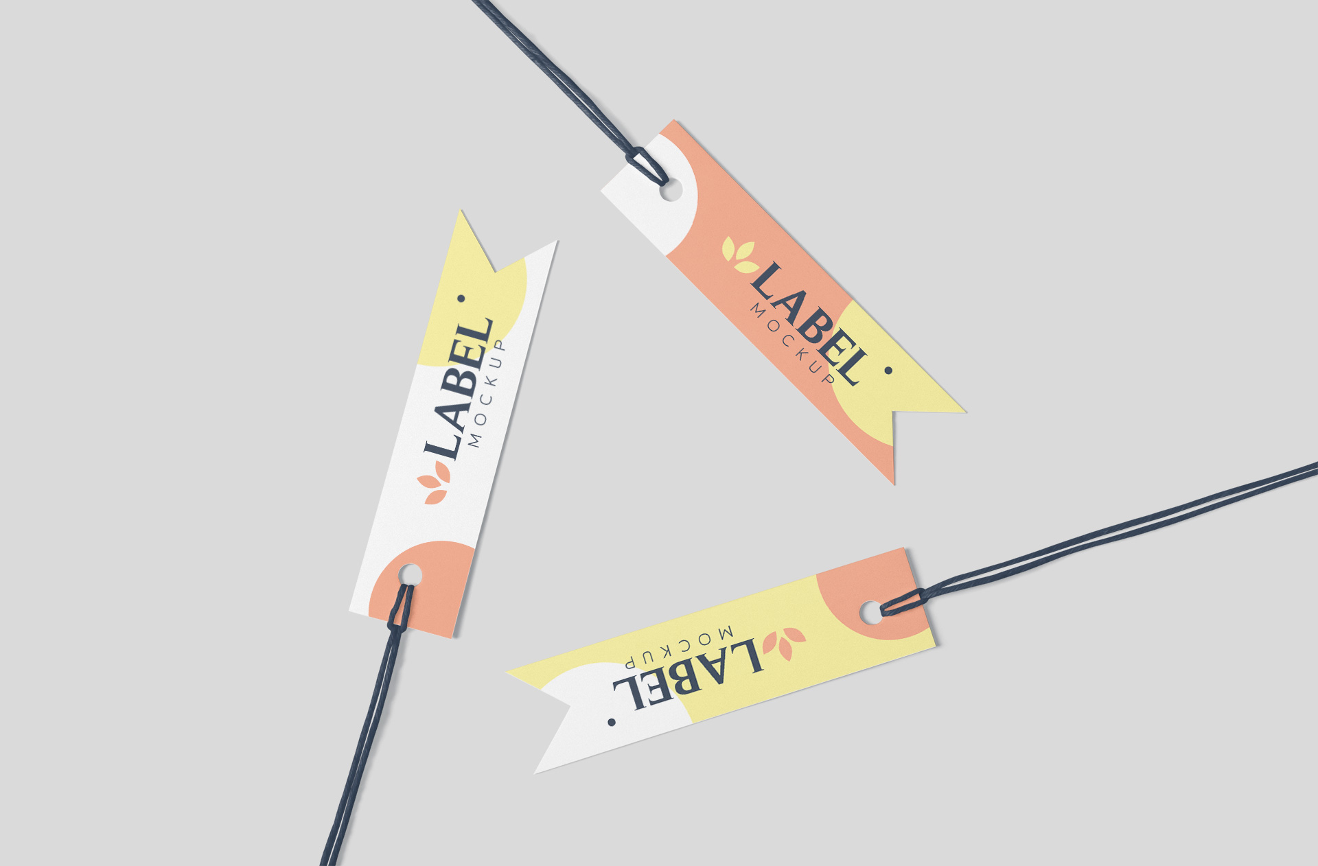 High-End Fashion Label Mockup with Ribbon Attachment