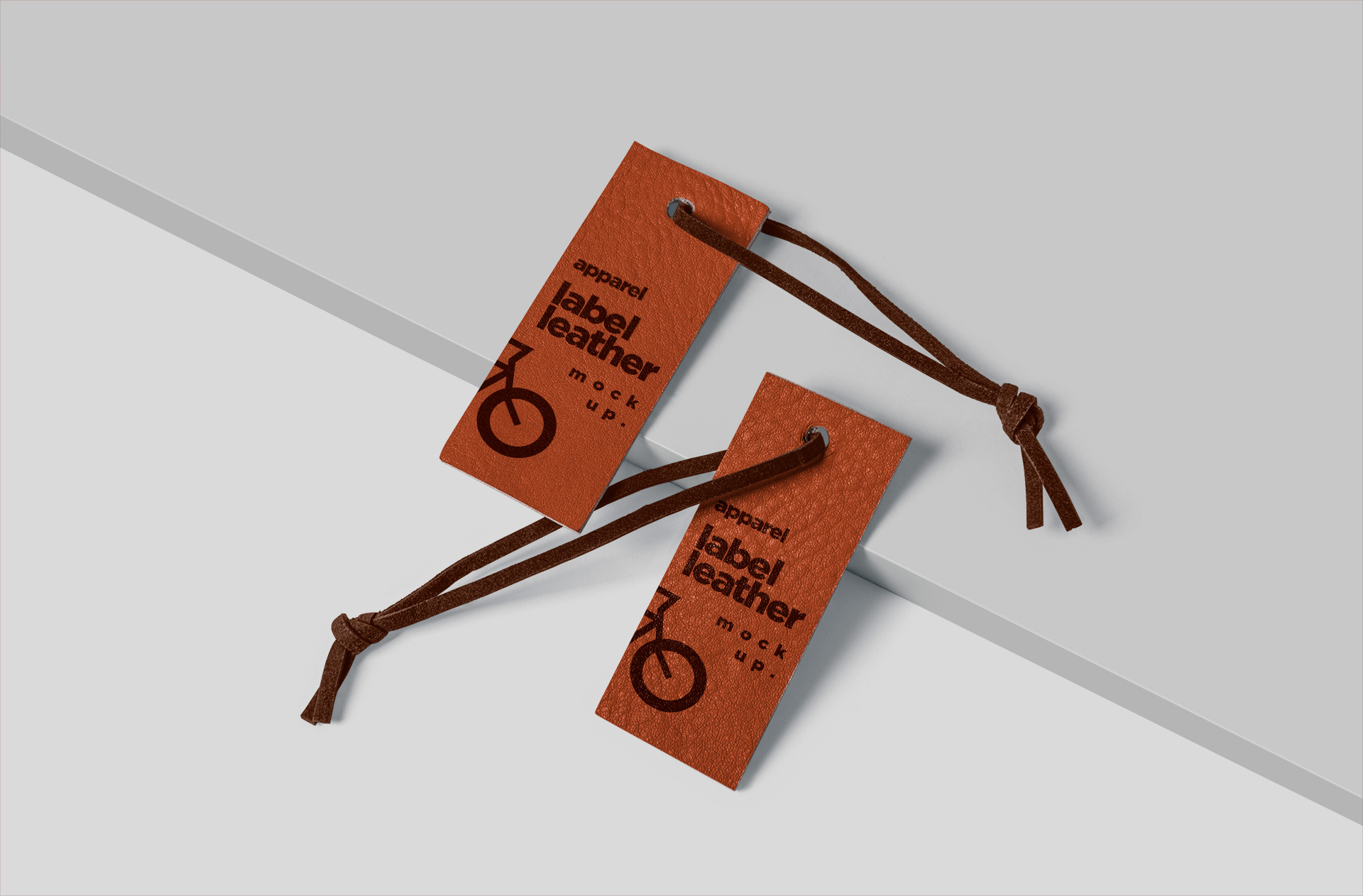 Elegant Leather Swing Tag Mockup for Apparel Labels