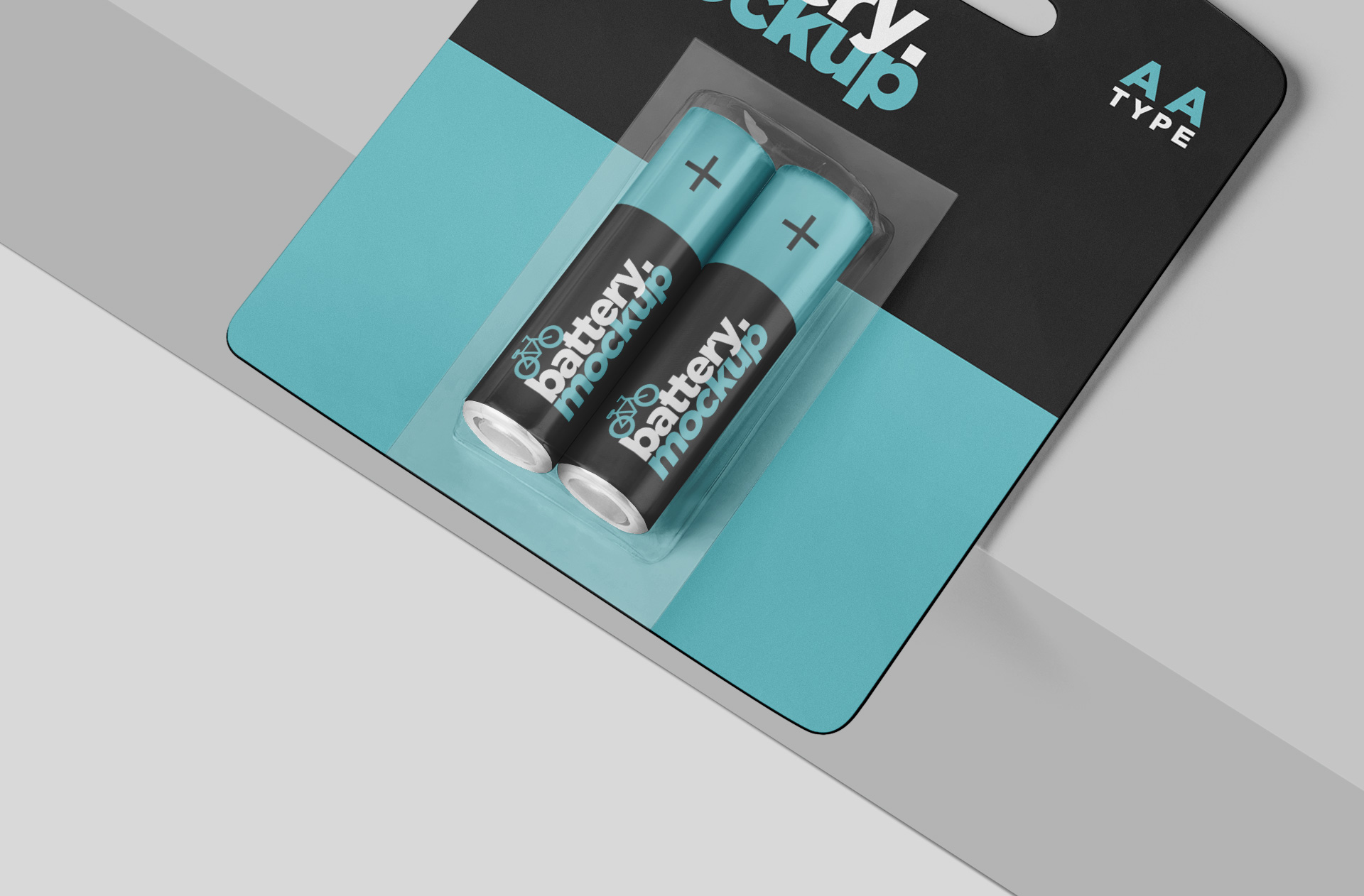 AA battery packaging mockup