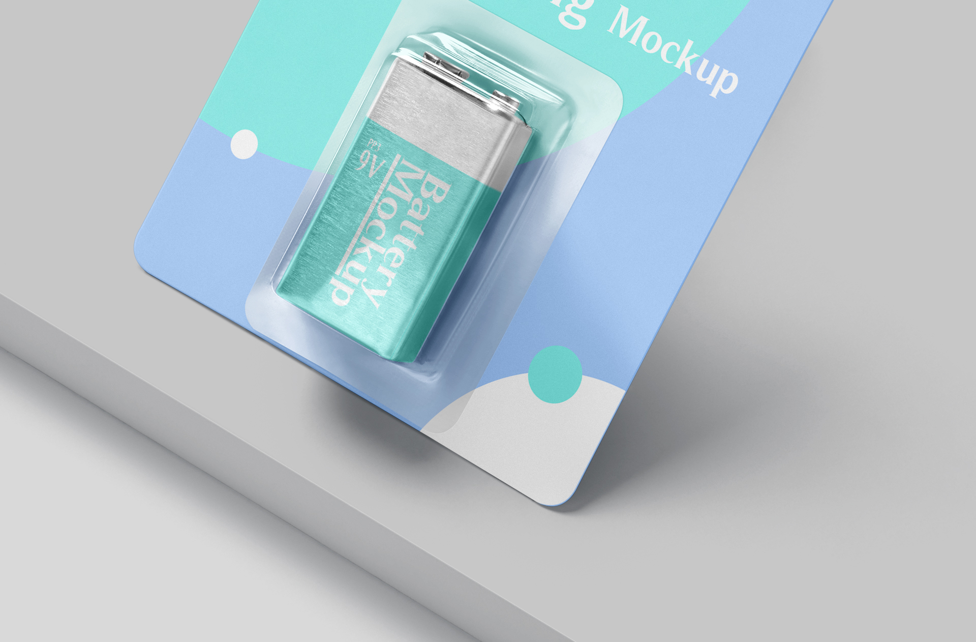 9V battery packaging mockup