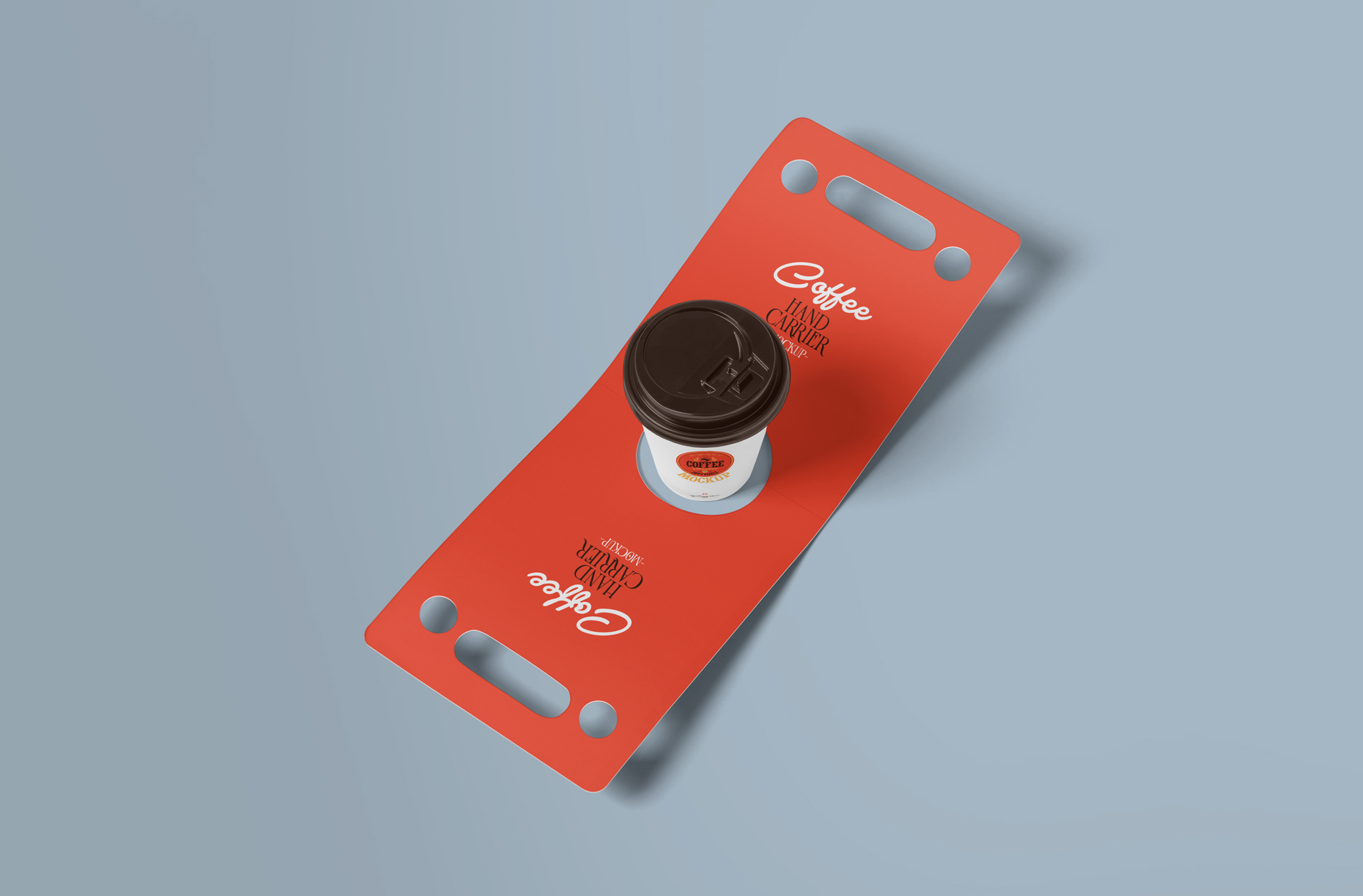 Customizable Coffee Hand Carrier Mock-up