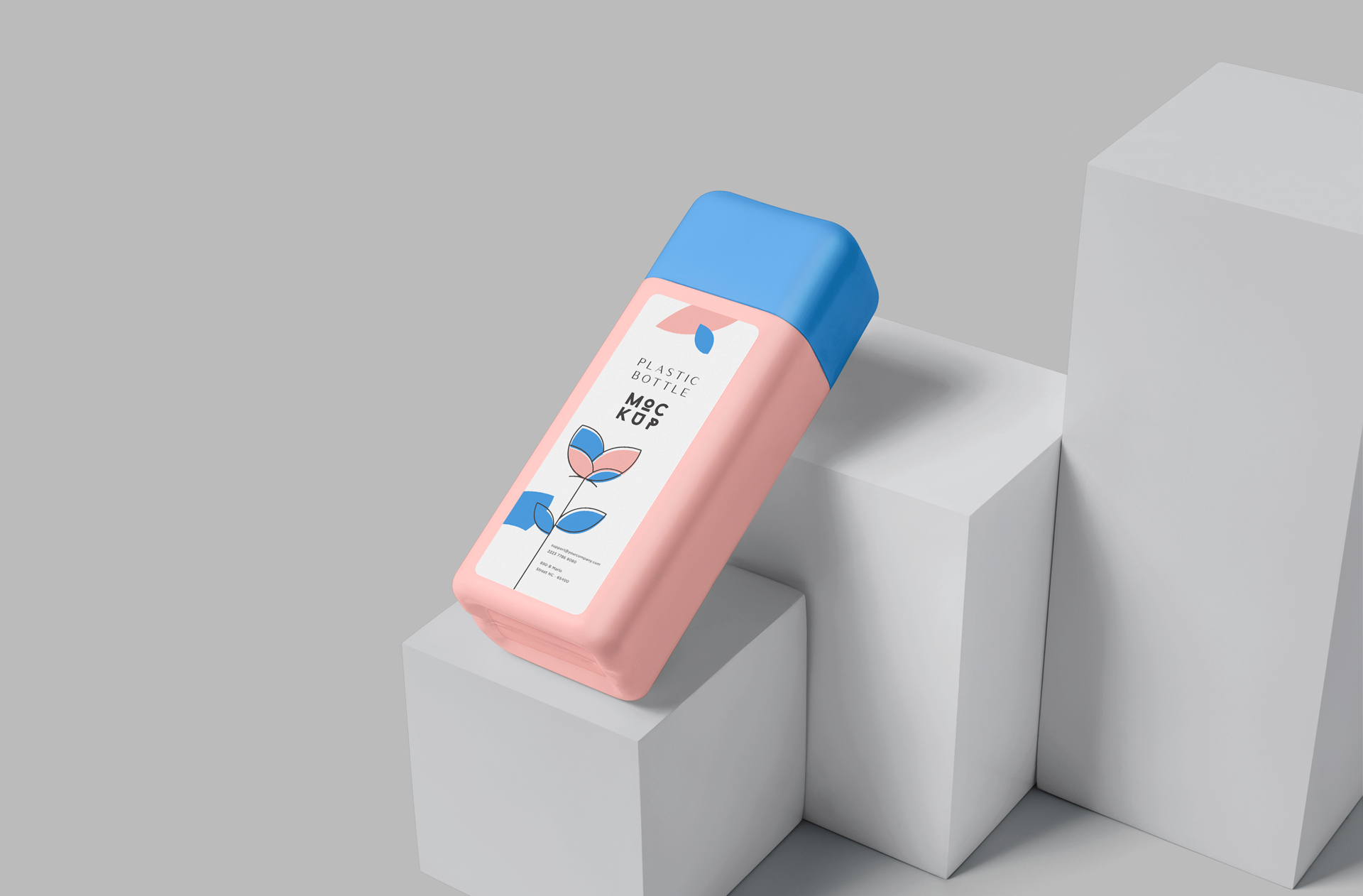 Realistic Plastic Bottle Mockup for Branding