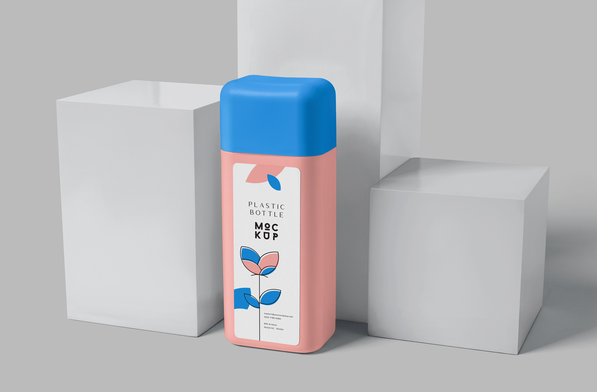 Customizable Plastic Bottle Mock-up