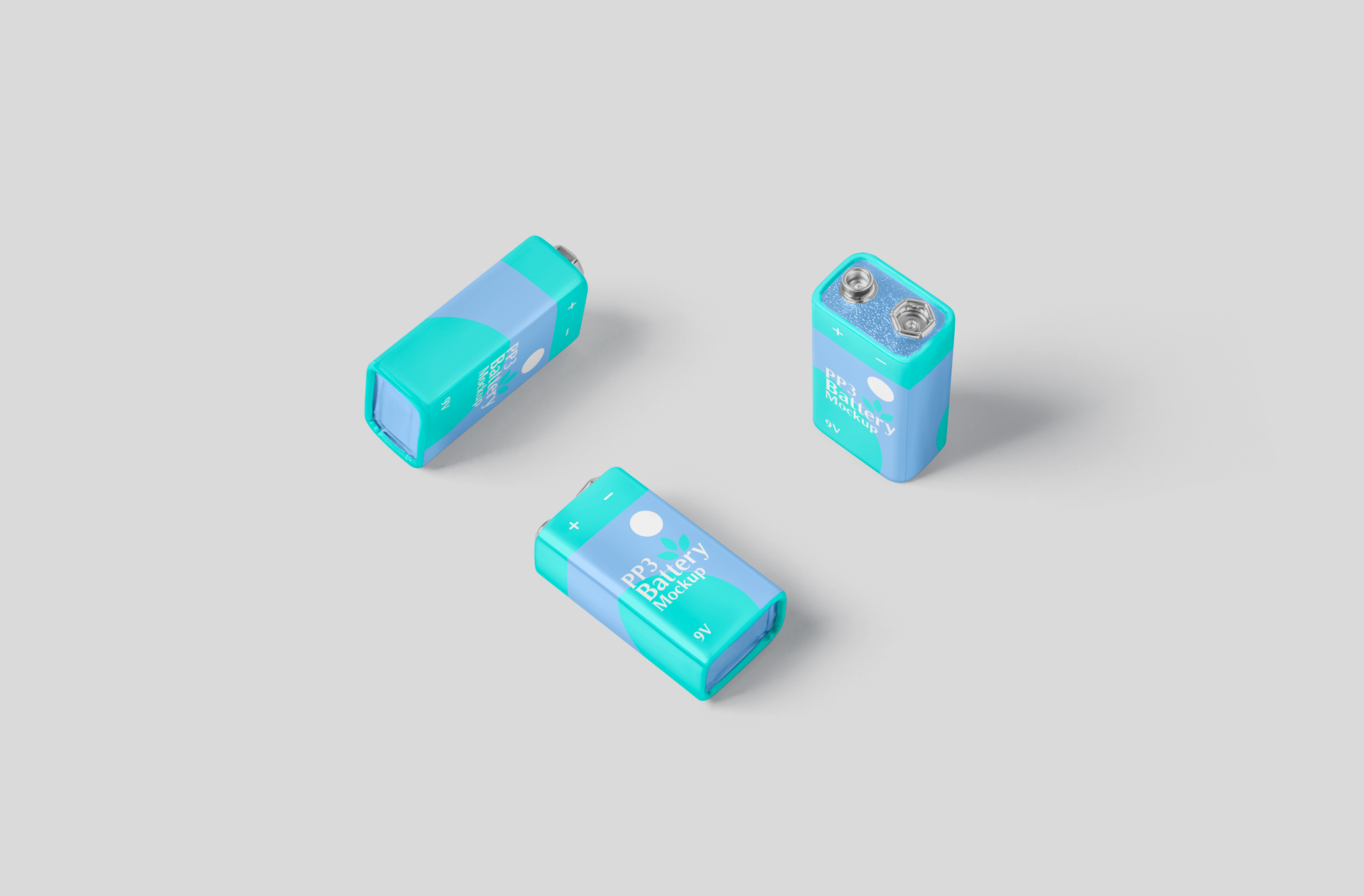 Realistic 9V PP3 Battery Mockup for Branding