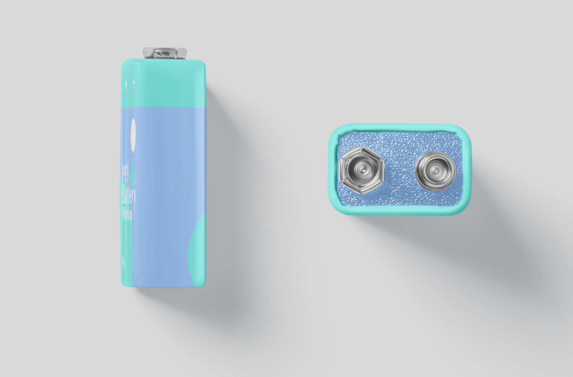 9V battery cell branding mockup
