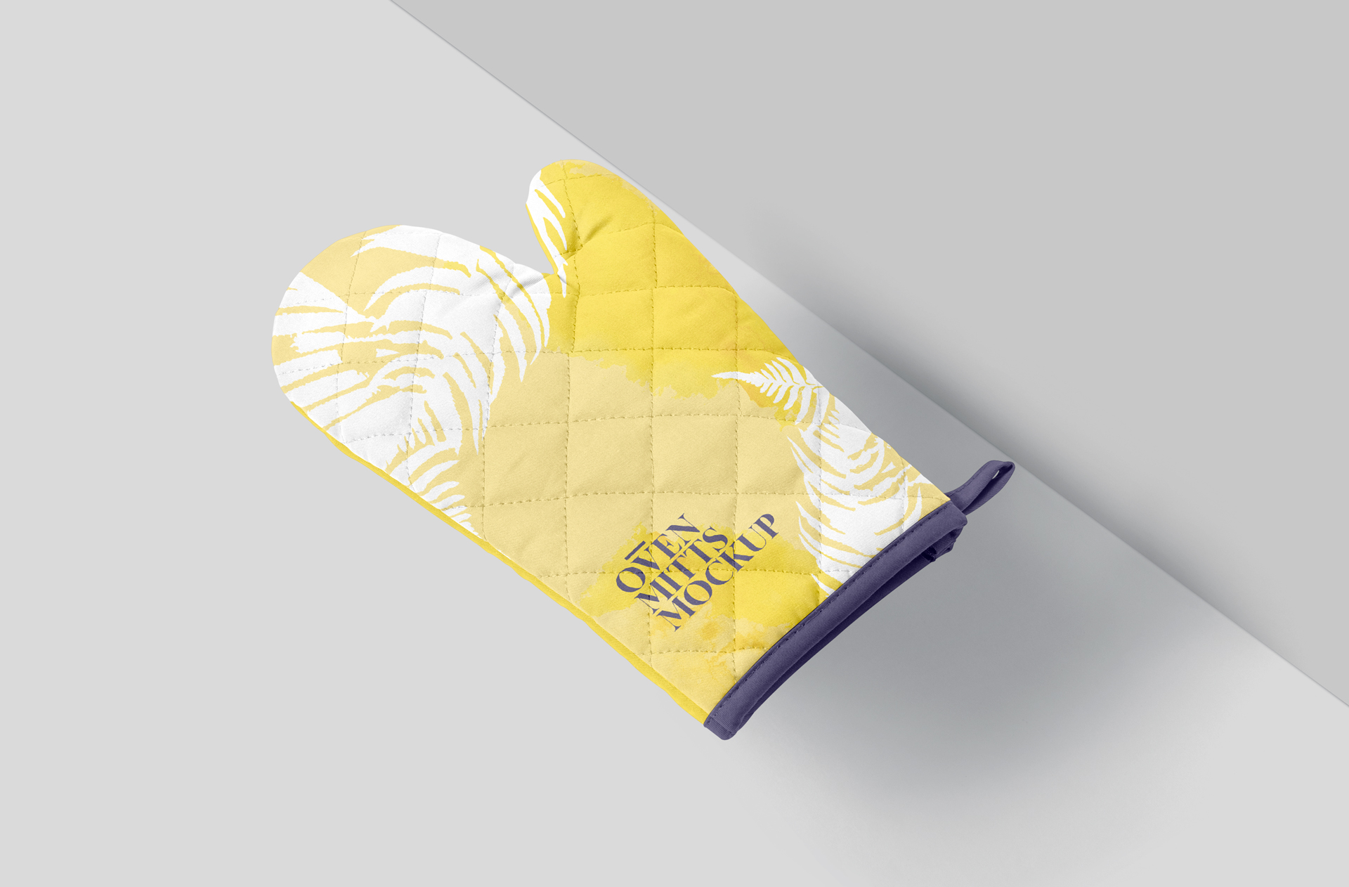Top View Oven Mitt Mockup with Fabric Texture