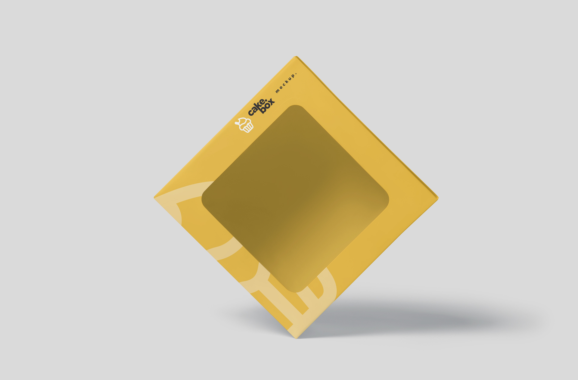Floating Cake Box Mock-Up for Dessert Branding