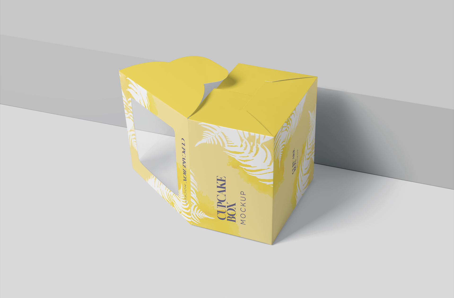 Foldable Cupcake Box Mock-Up with Handle