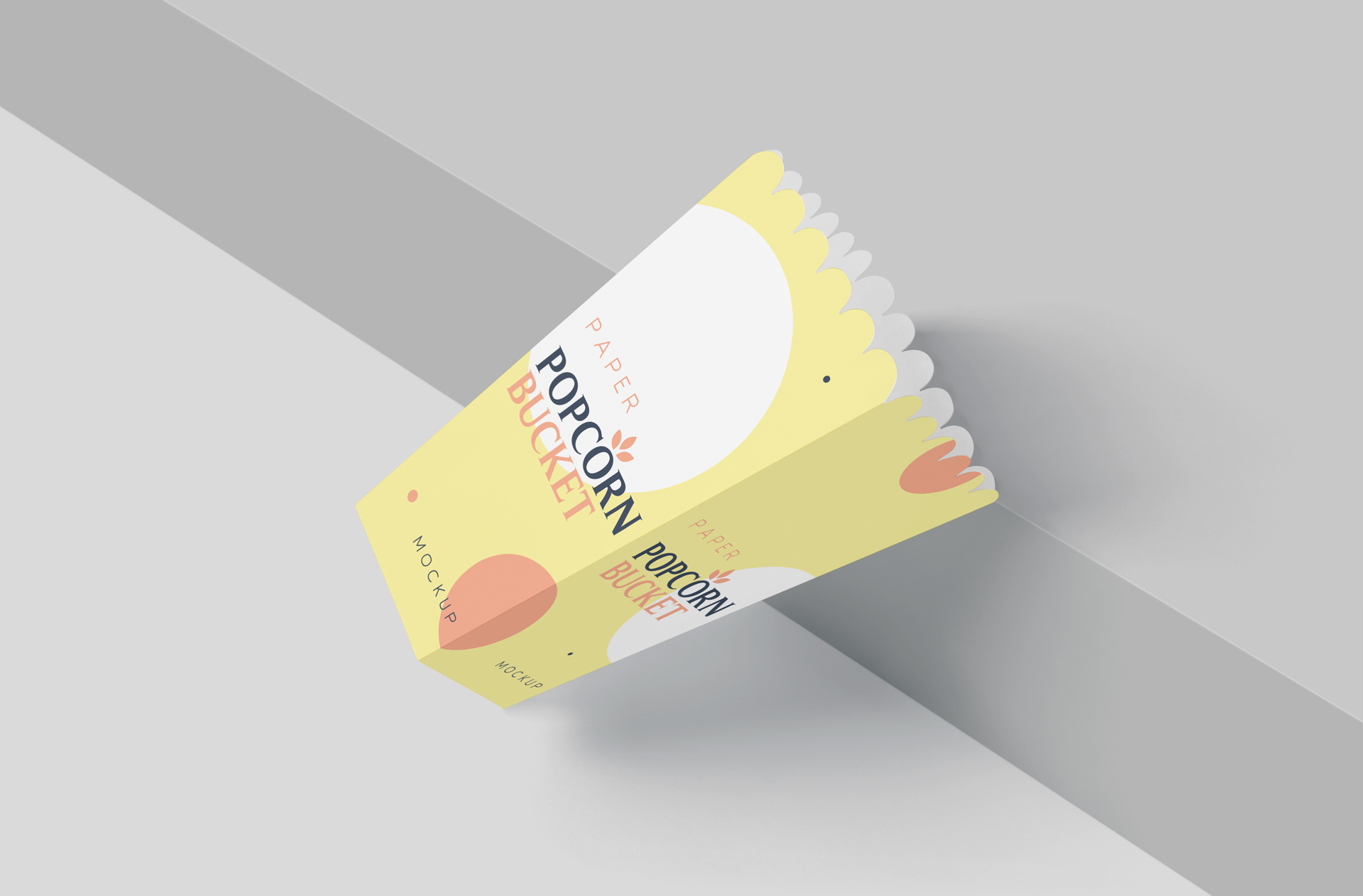 Floating Popcorn Bucket Mock-Up for Snack Branding