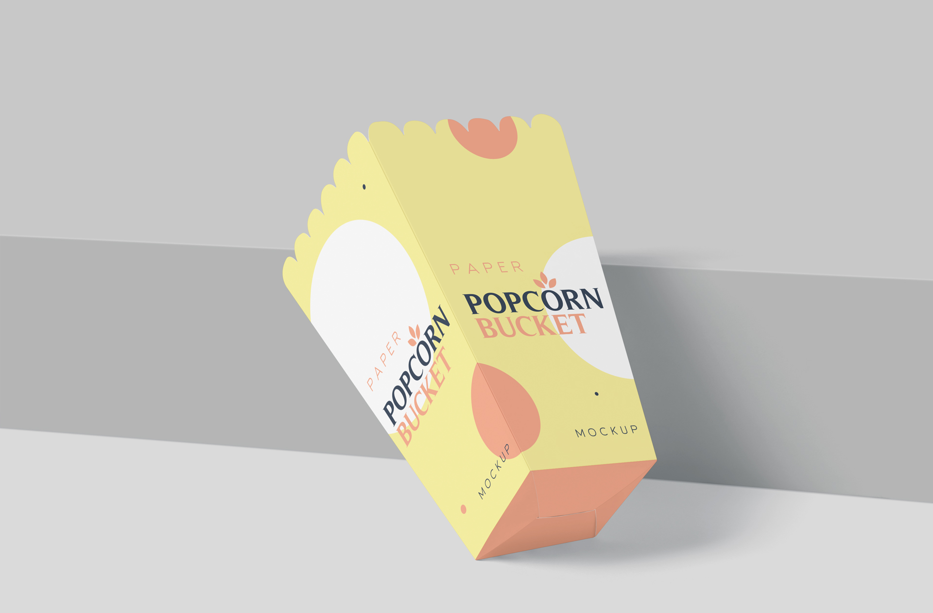 Tilted Popcorn Bucket Mockup with Custom Branding