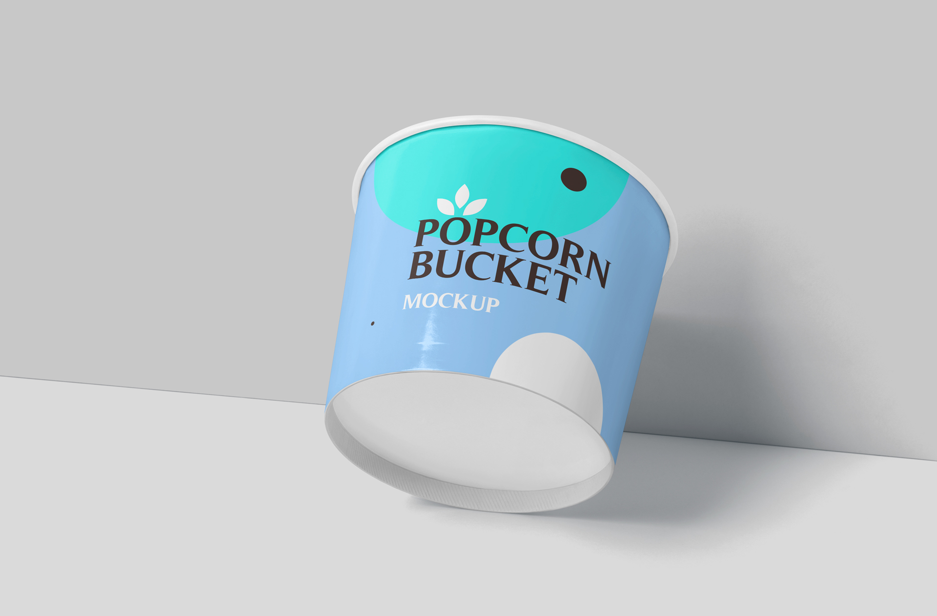 Floating Popcorn Bucket Mock-Up for Food Branding