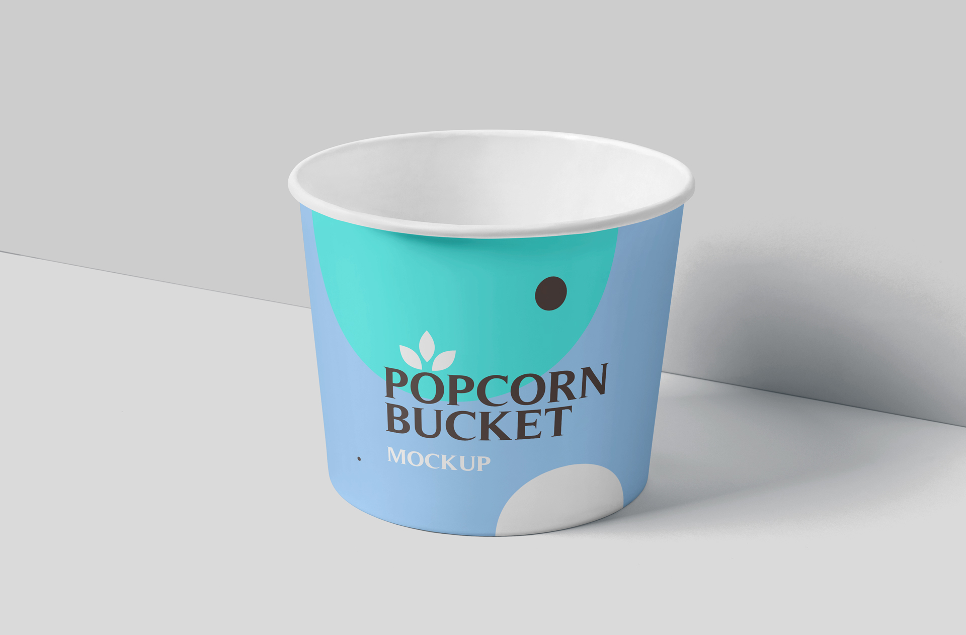 Single Round Popcorn Bucket Mockup for Fast Food