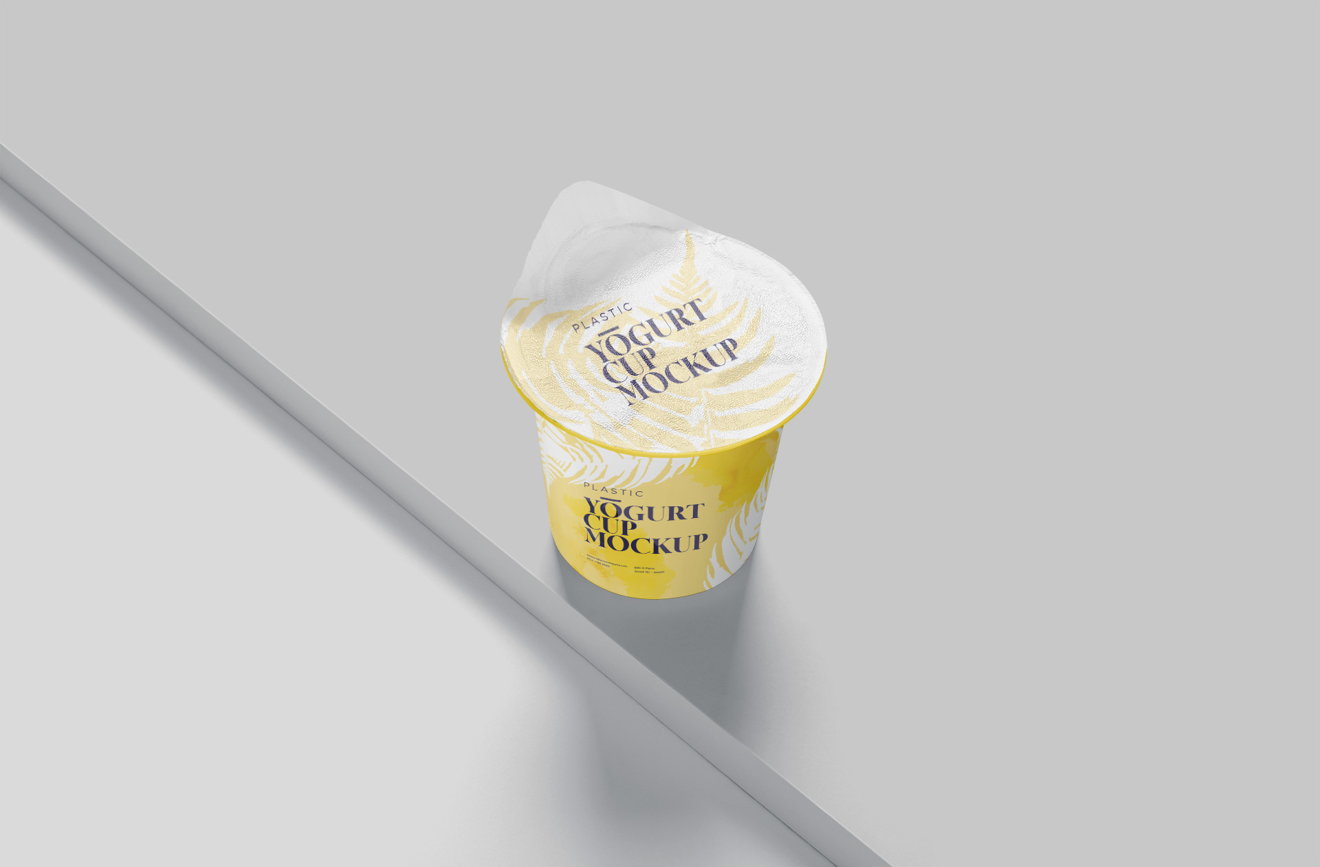 Floating Yogurt Cup Mockup for Dairy Branding