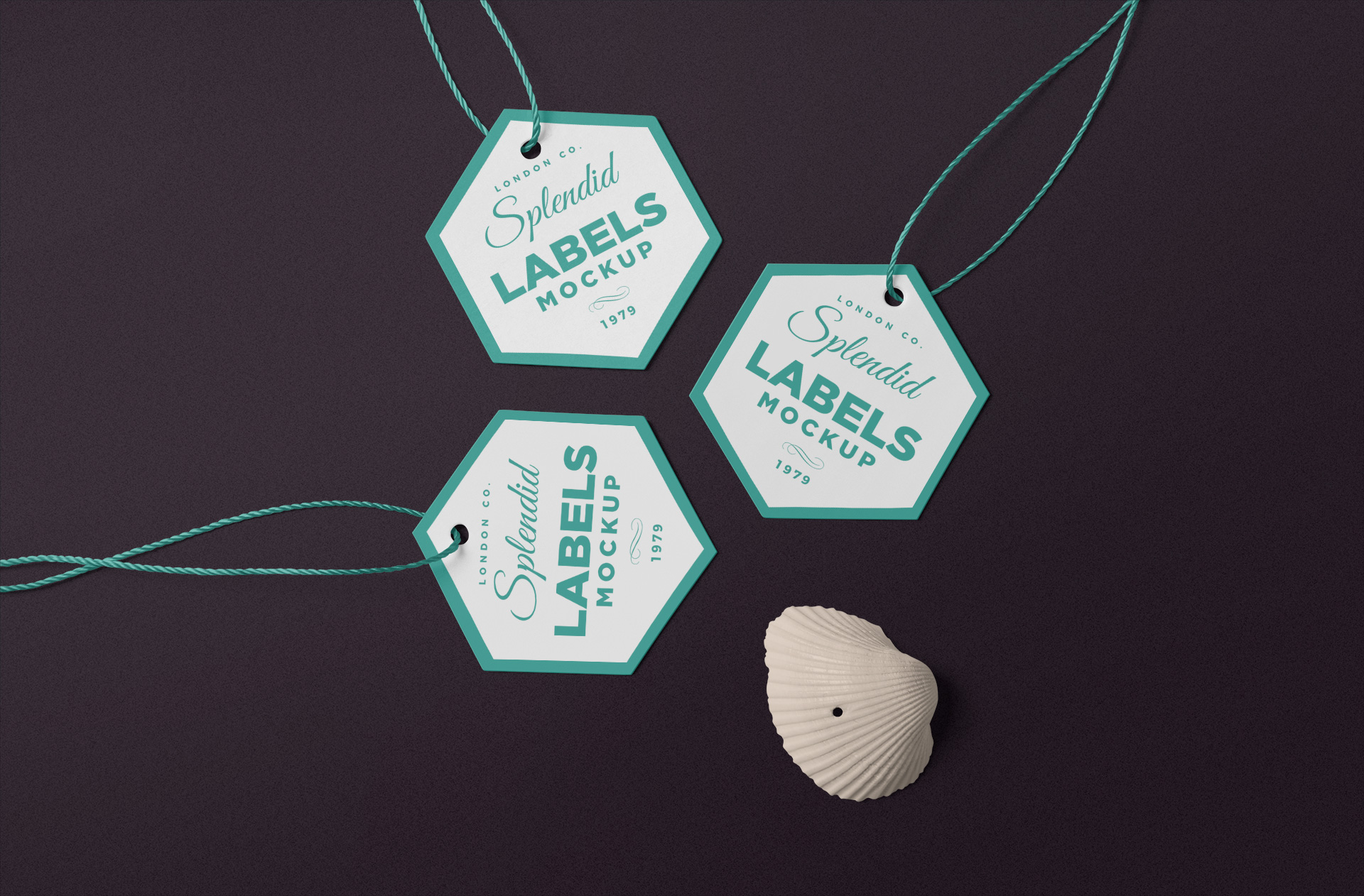 Hexagonal Label Tag Mockup for Branding & Packaging