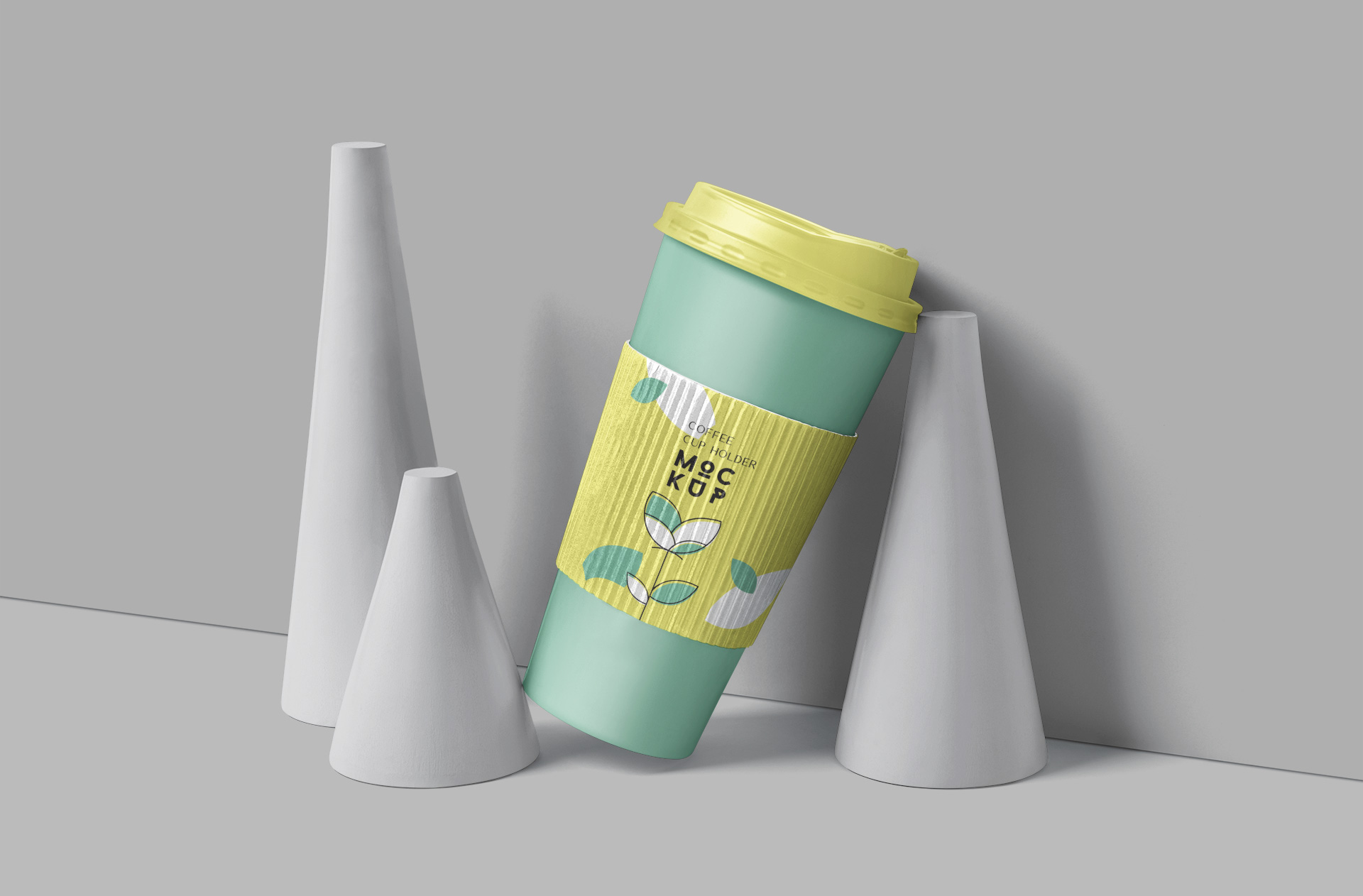 Stylish Travel Coffee Cup Mock-Up with Textured Sleeve