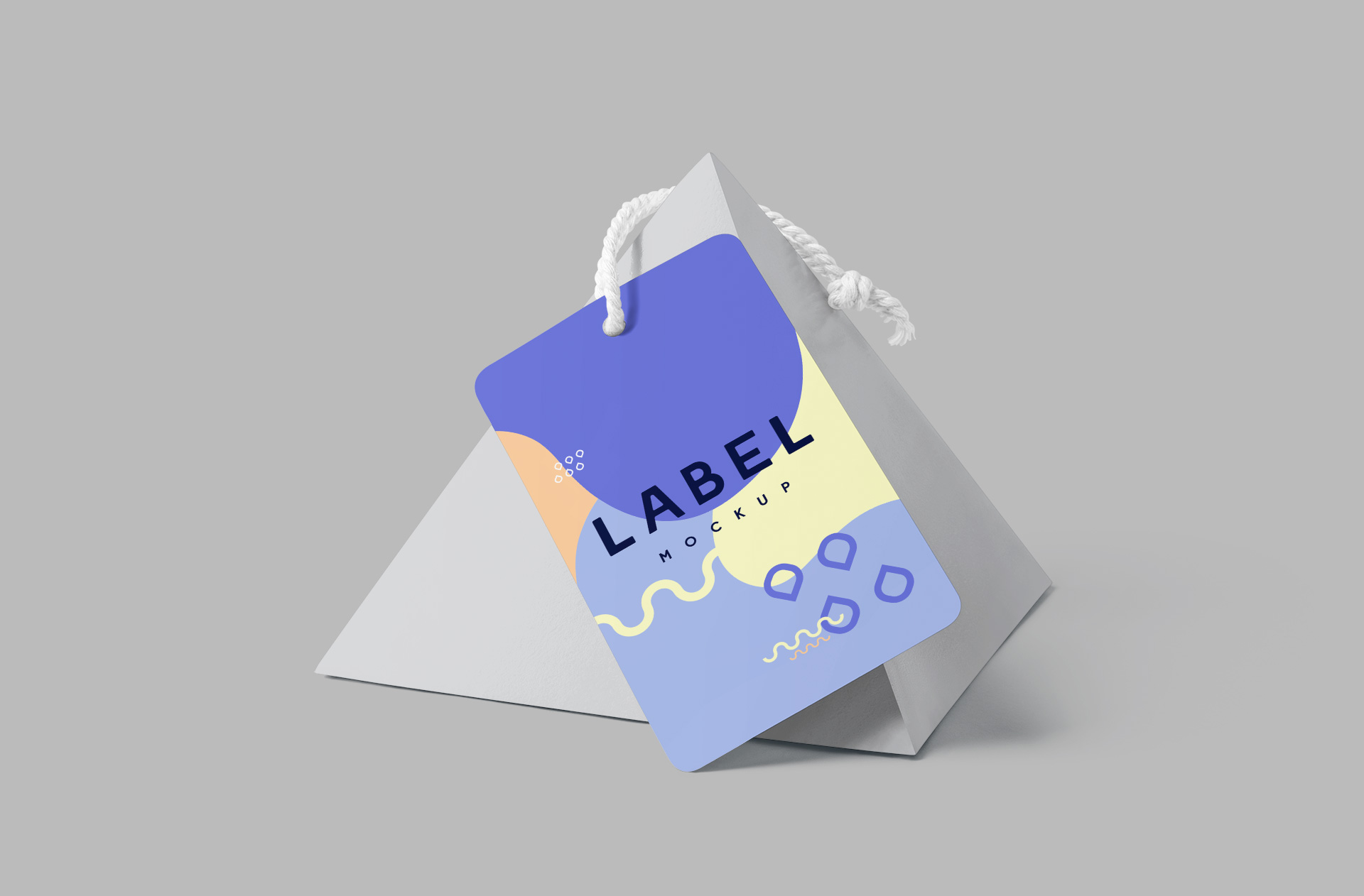 Retail Label Mockup Hanging on Shopping Bag