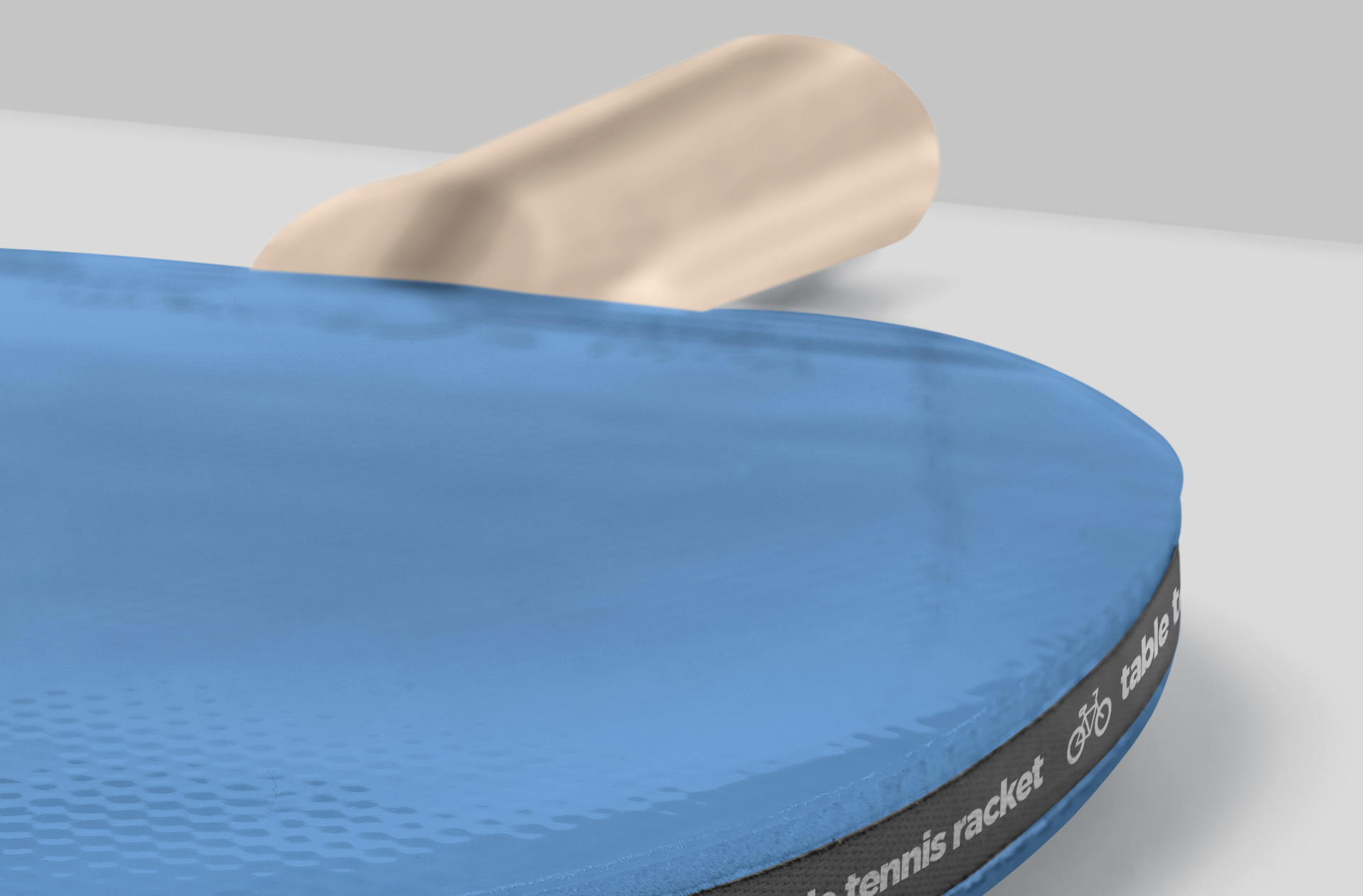 blue rubber paddle mock-up