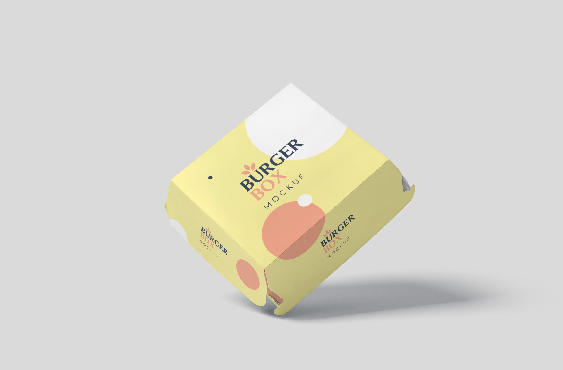 Creative Yellow Burger Box Mockup