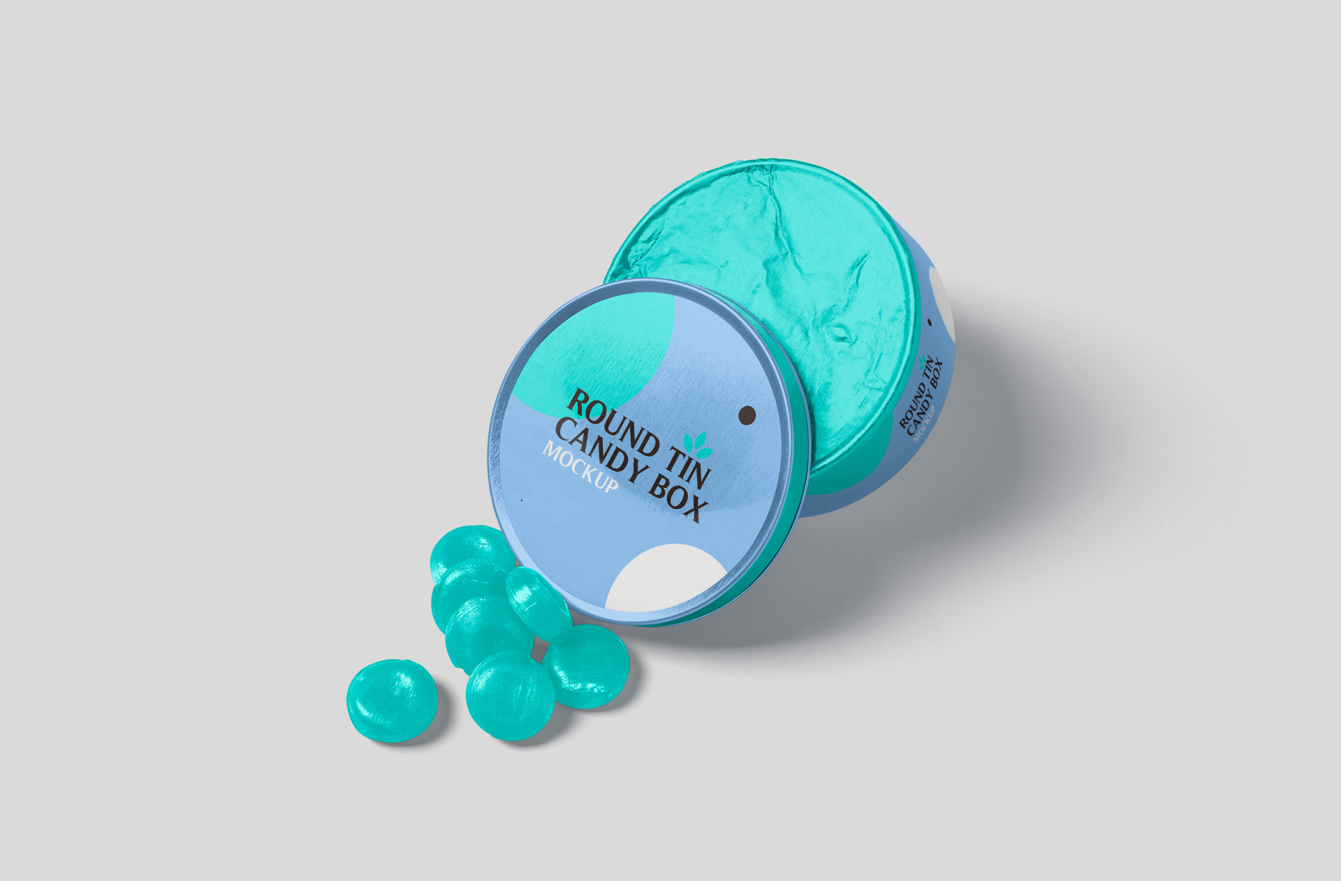 Eco-Friendly Round Tin Candy Box Mockup