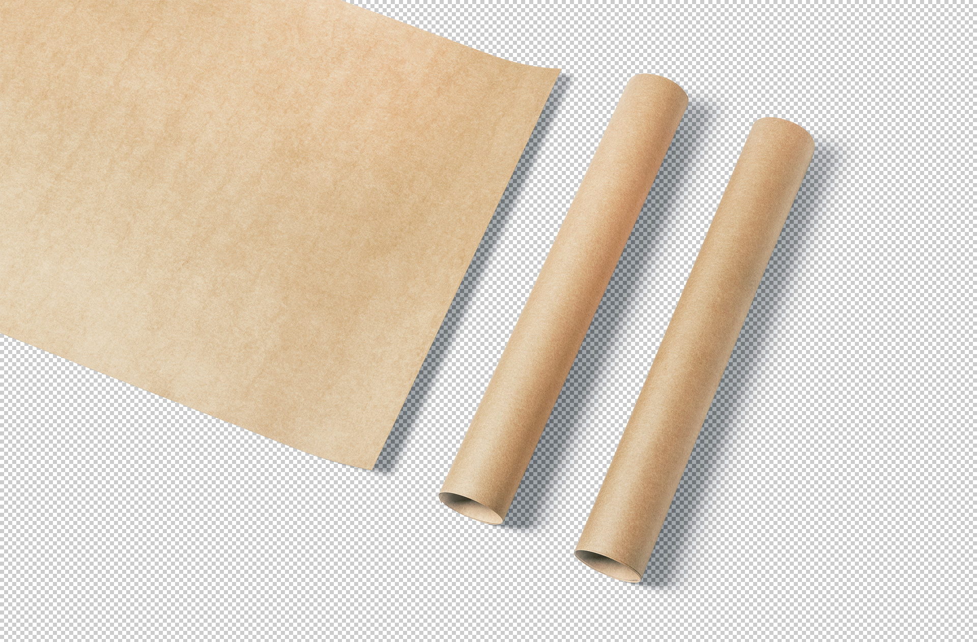 folded kraft paper mock-up