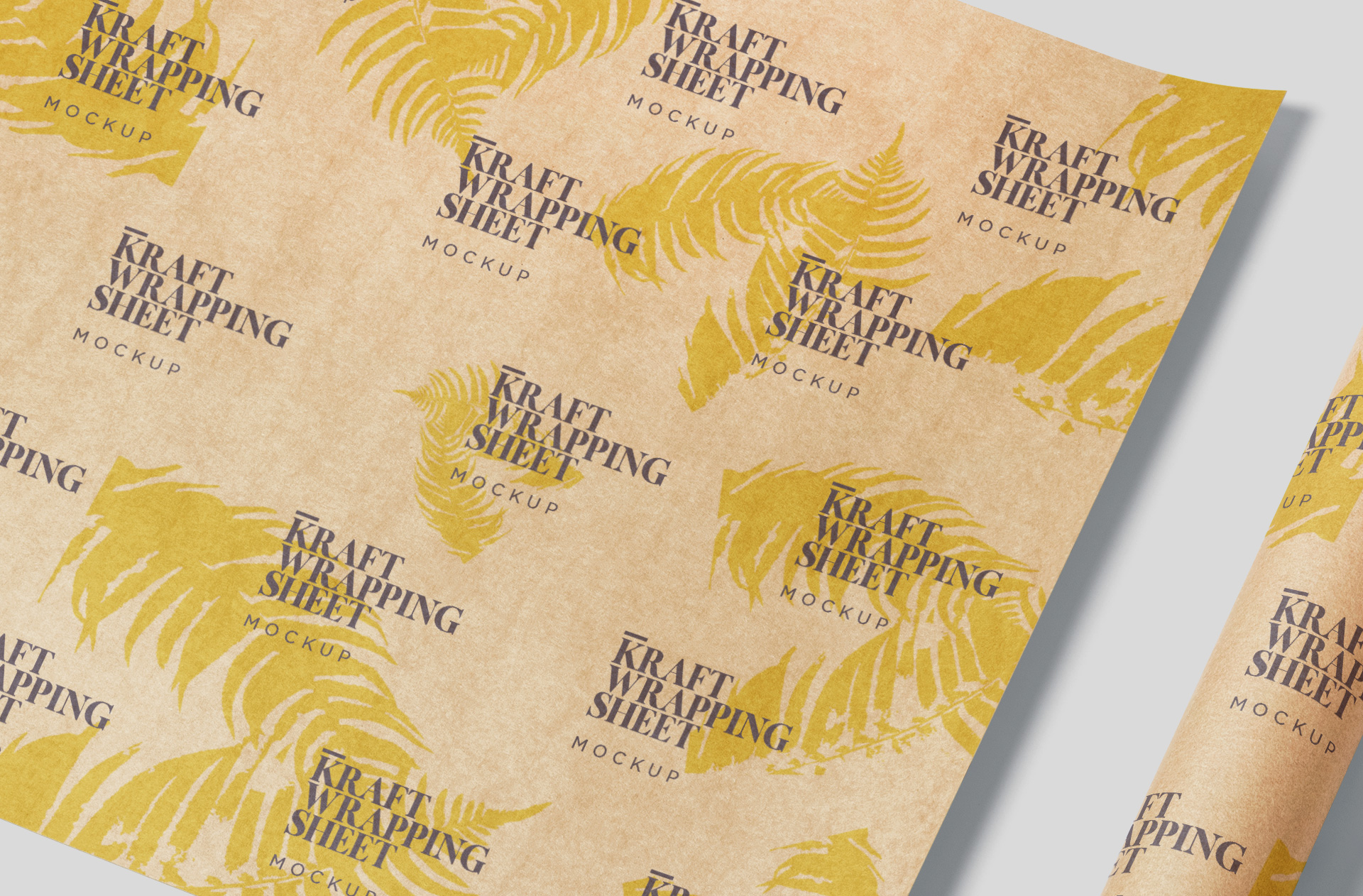 folded kraft paper mock-up