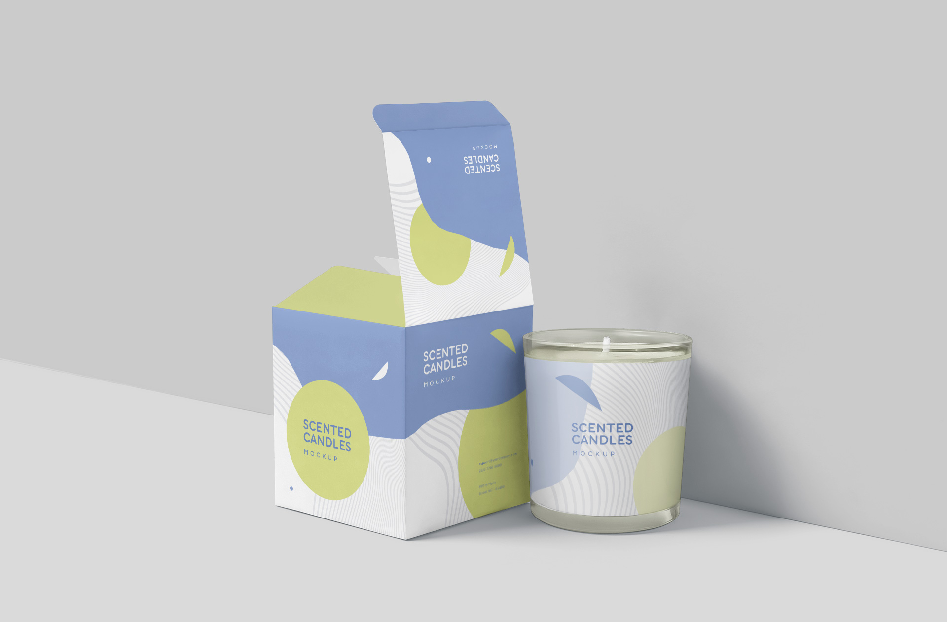 Realistic Candle Jar and Packaging Mock-Up