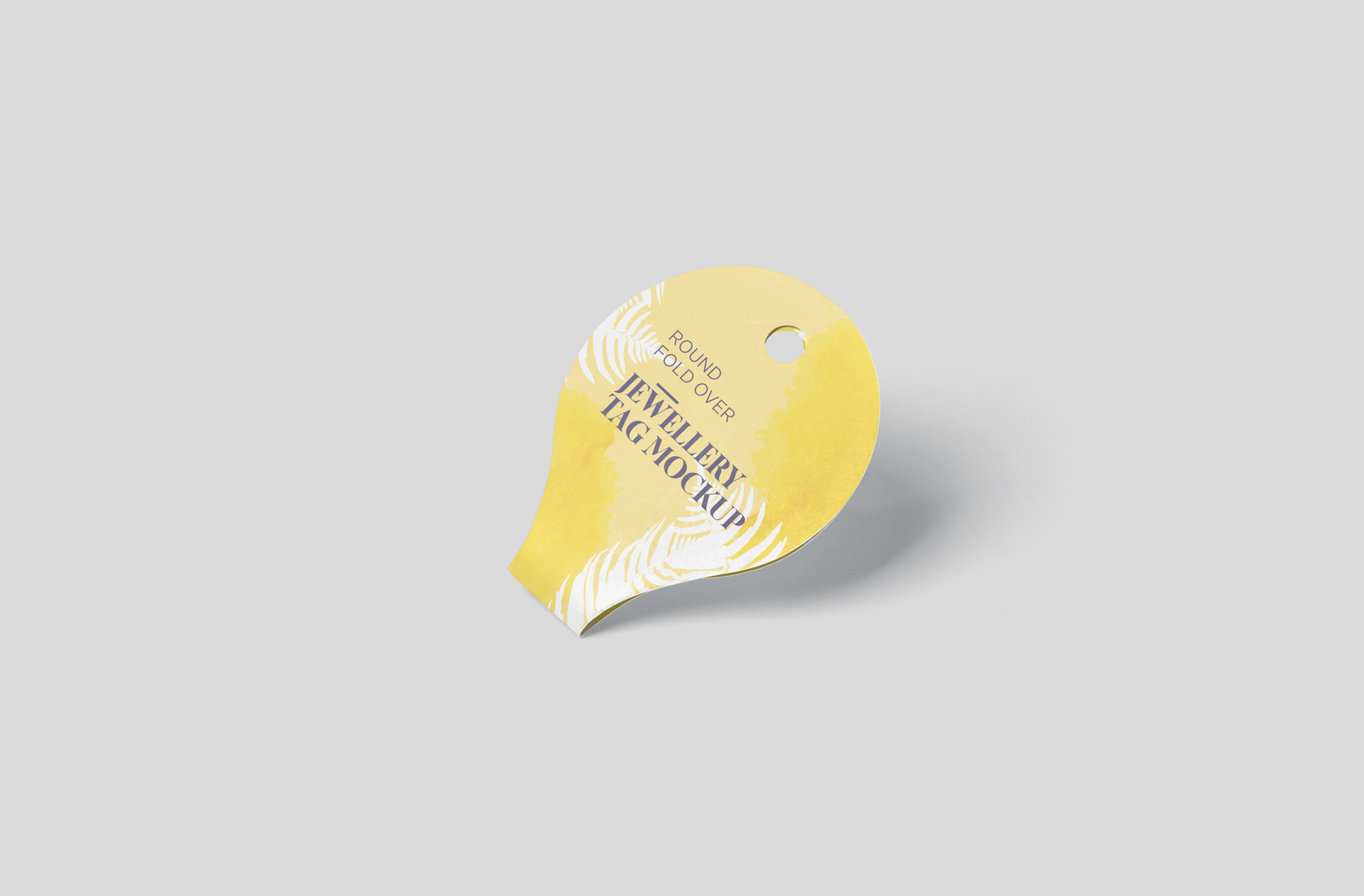 Round Jewelry Tag Mockup PSD Folded Style
