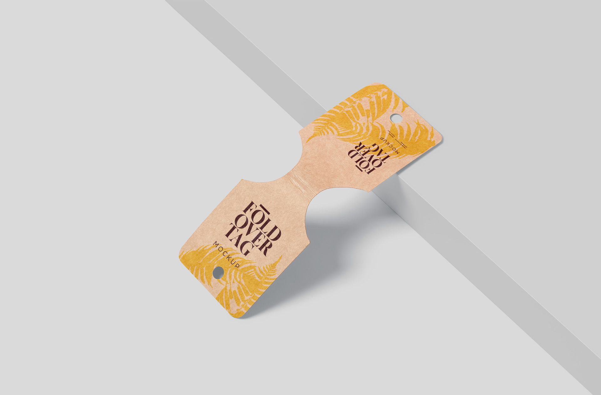 Fold-Over Tag Mockup with Hanging Design