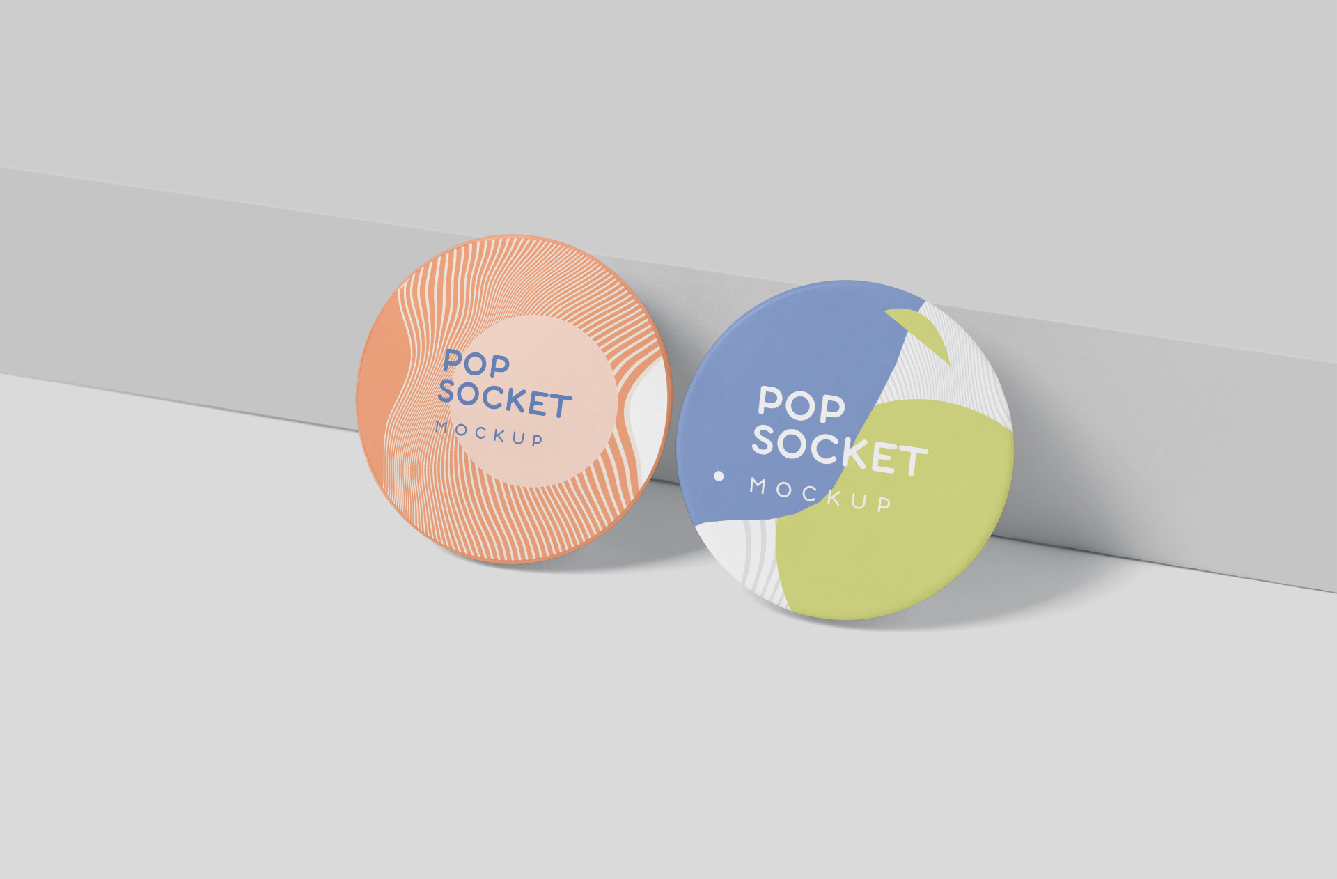 Pop Socket Mockup Set with Stylish Designs