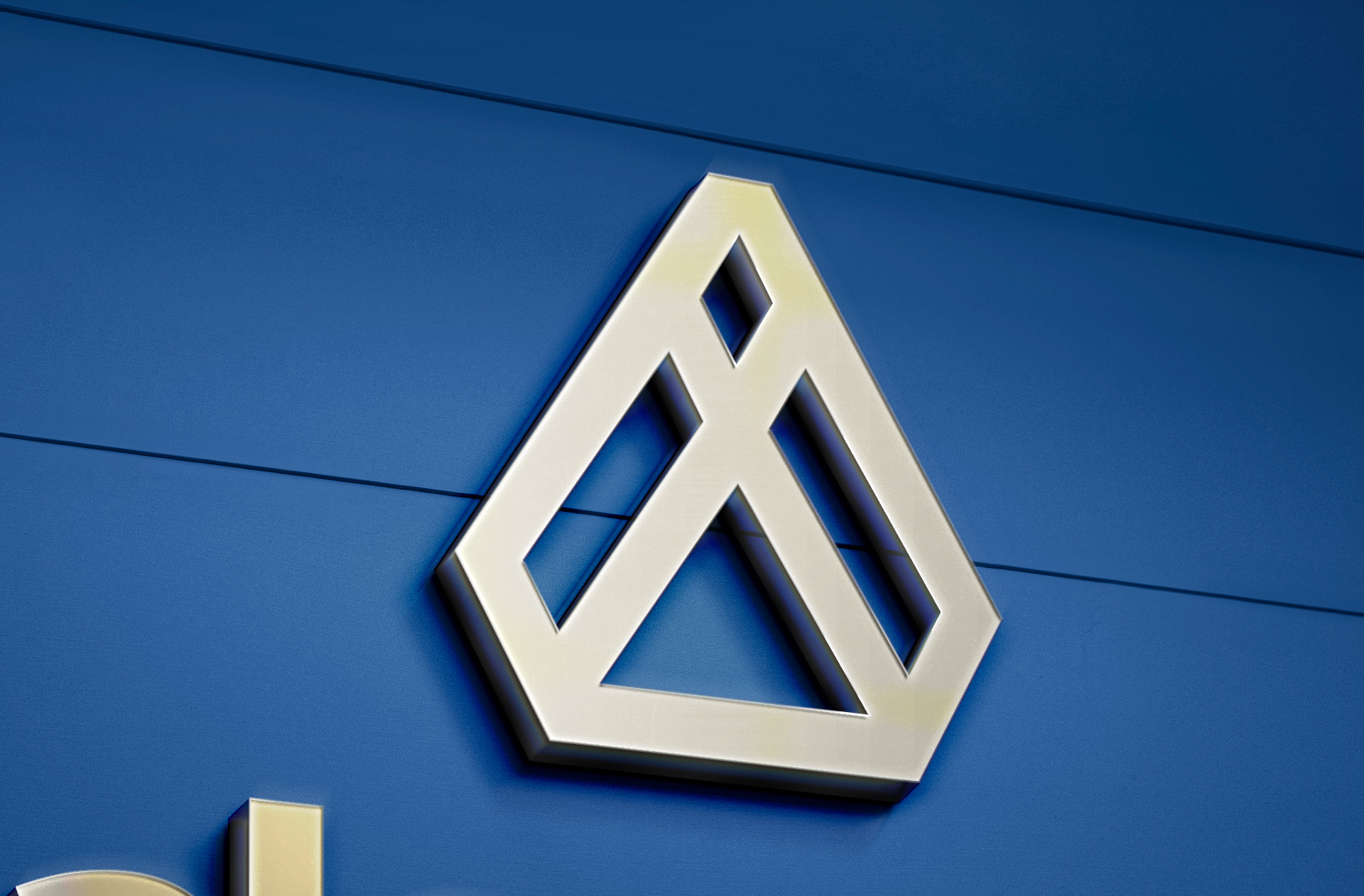 3D wall logo mockup