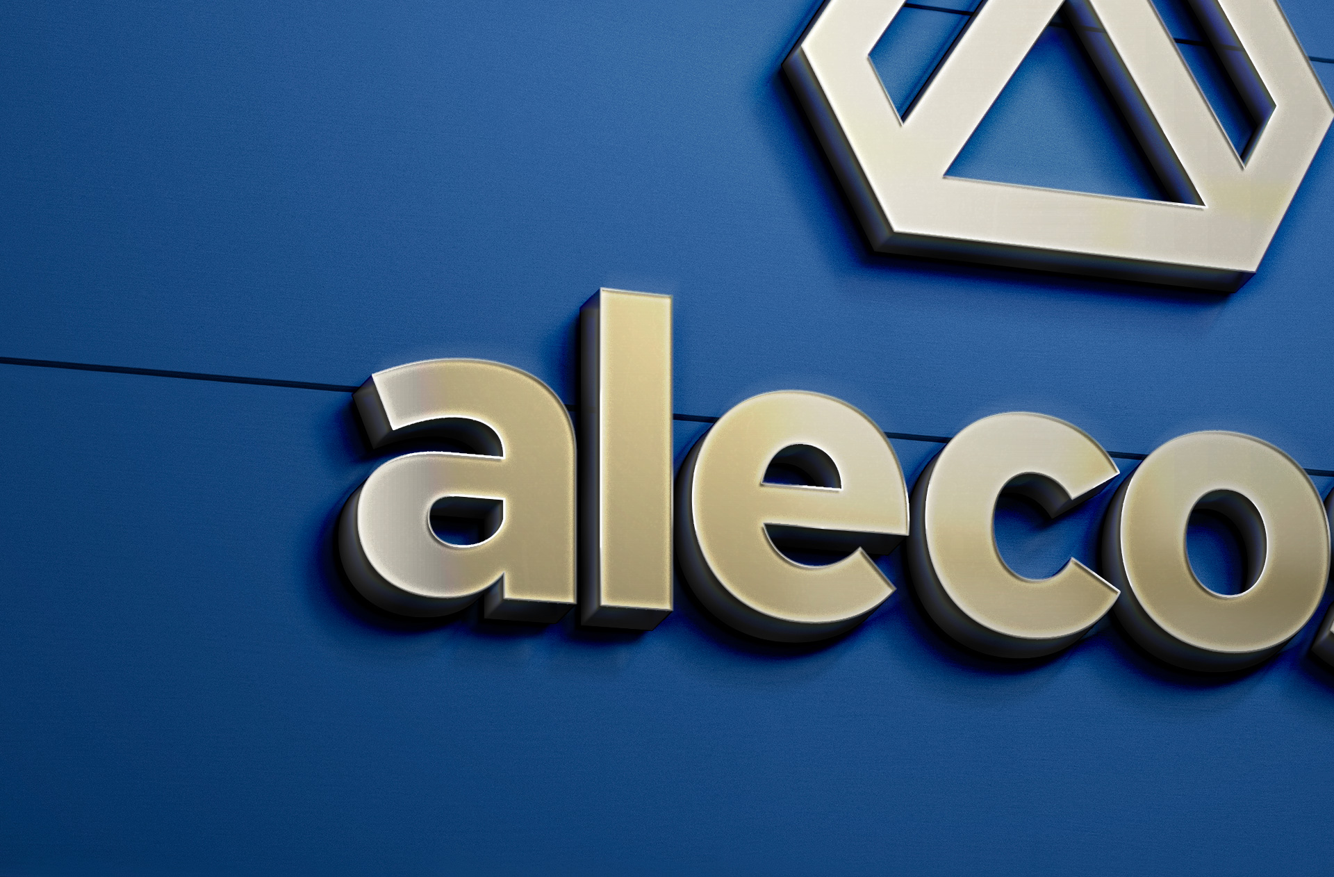 3D wall logo mockup