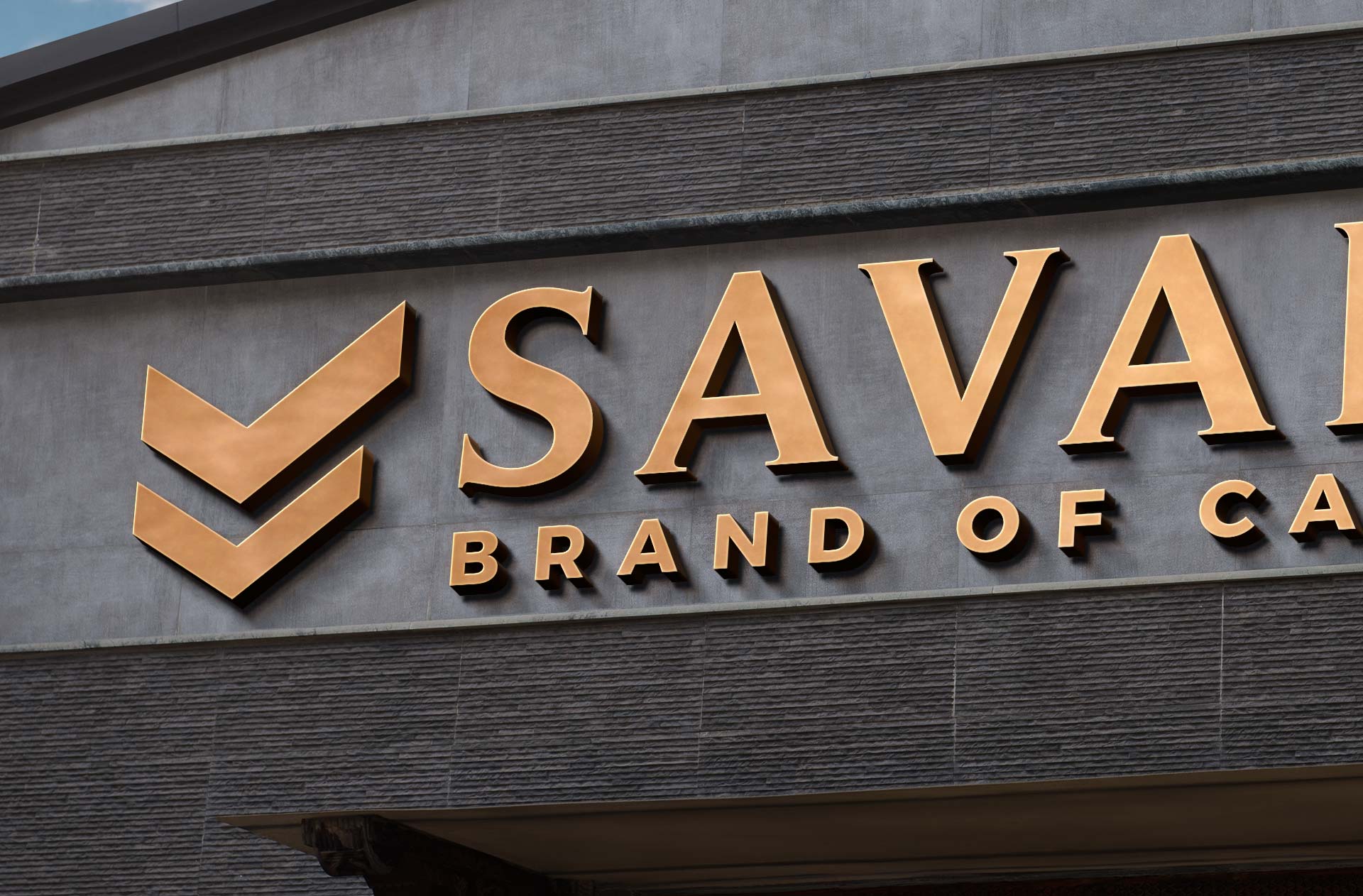 3D logo facade mock-up