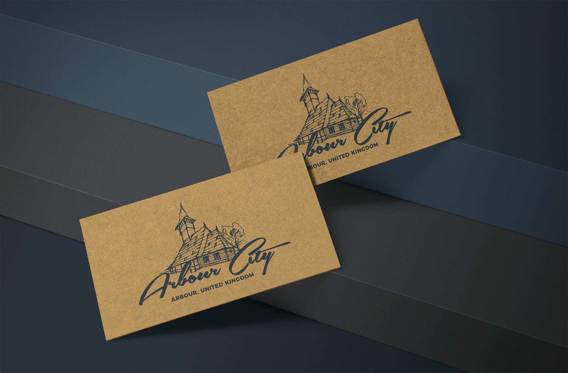 Kraft Business Card Mockup – Rustic Branding Design