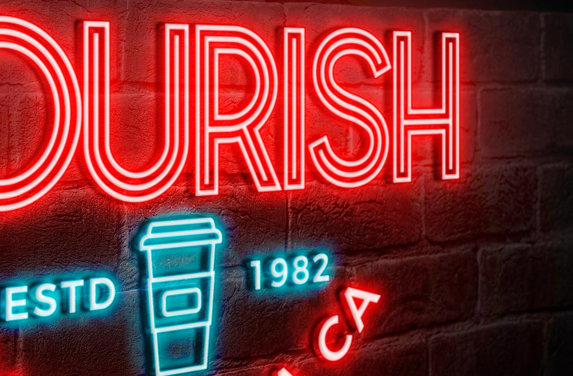 brick wall logo mockup