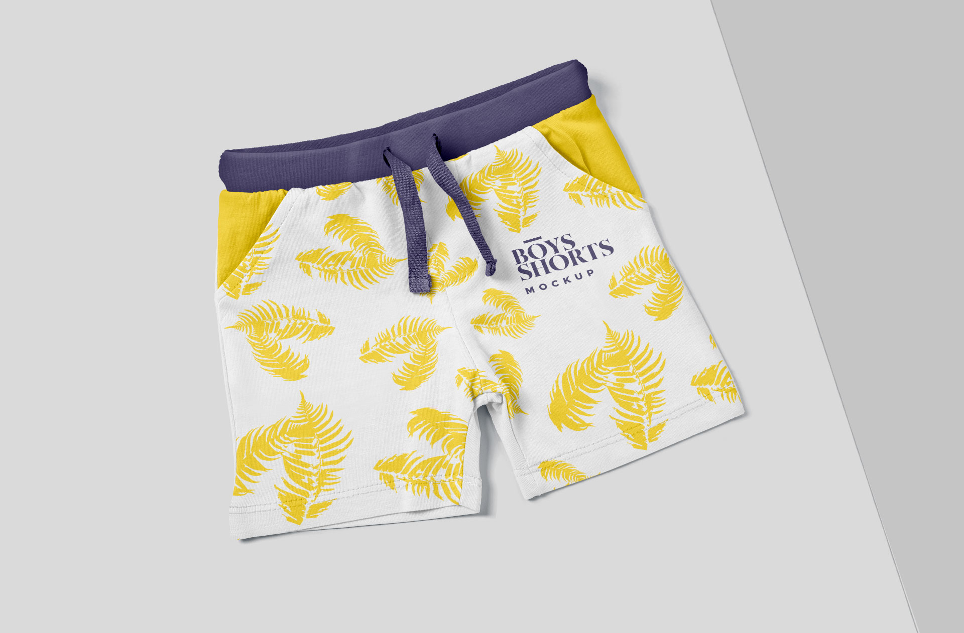 Boys Shorts Mockup with Tropical Print Design