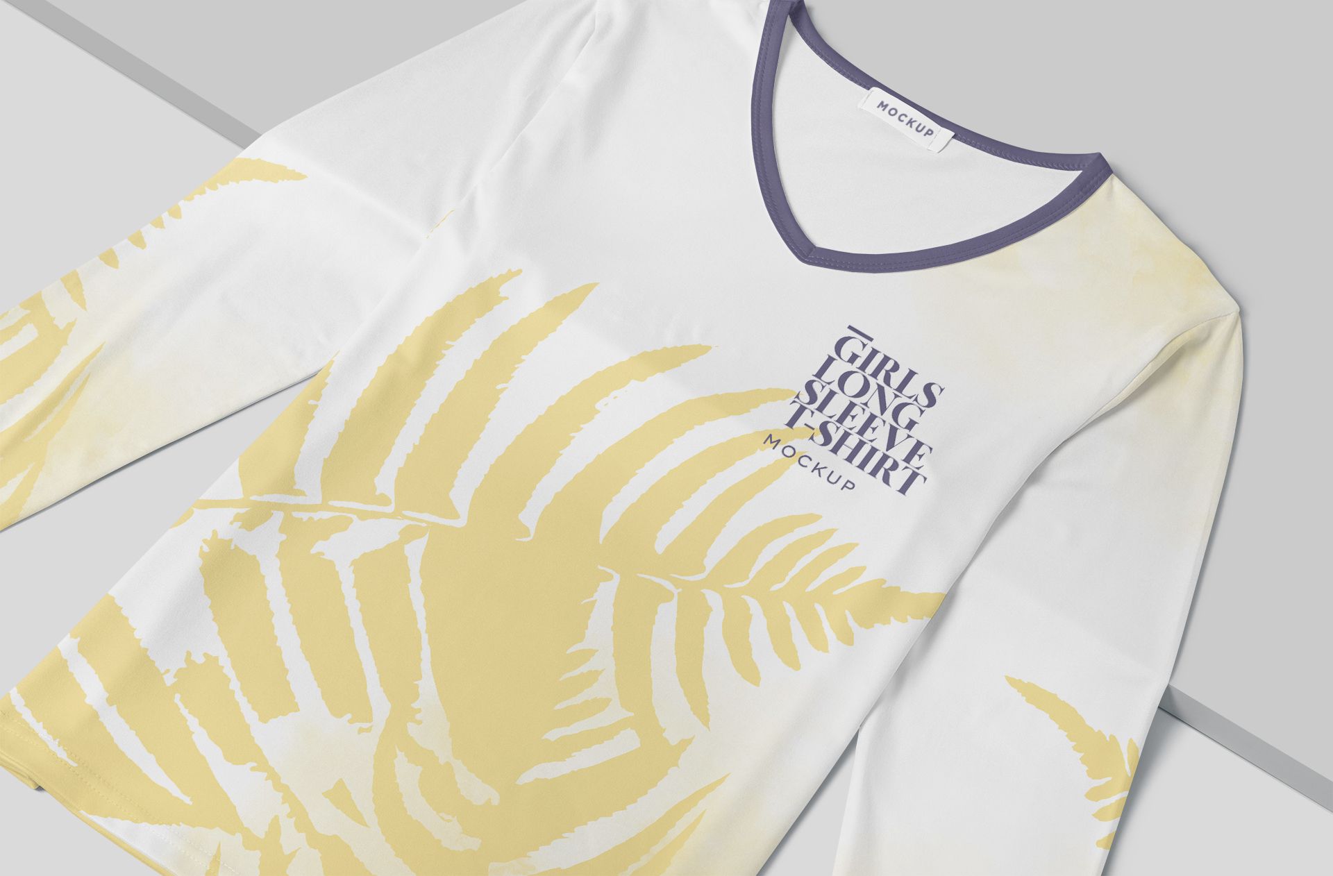 Close-up Girls Long Sleeve T-Shirt Design Mockup