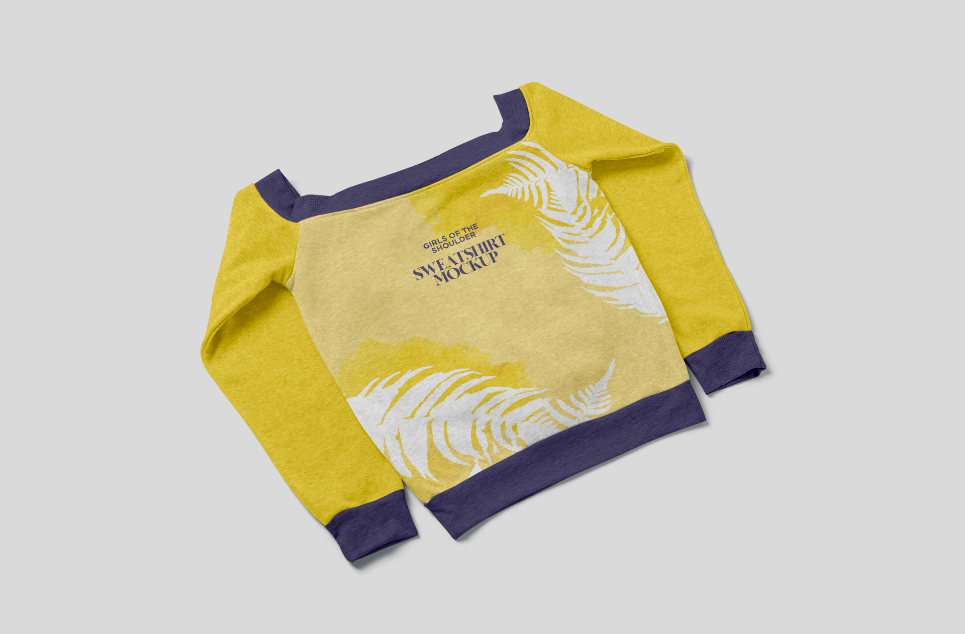 Back View Off Shoulder Sweatshirt Mockup