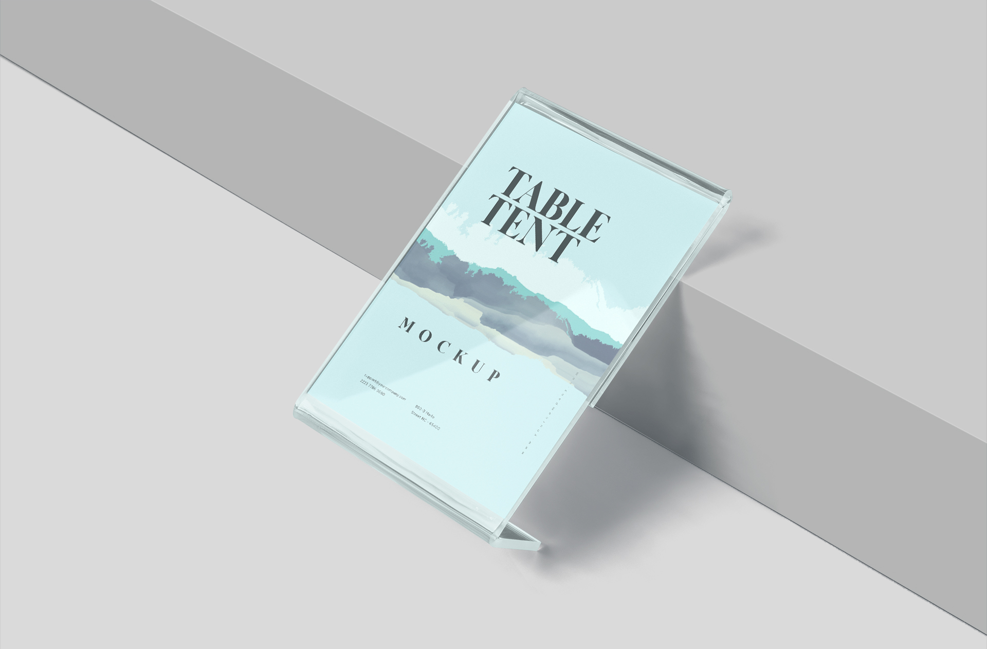 Realistic Acrylic Table Tent Mockup PSD