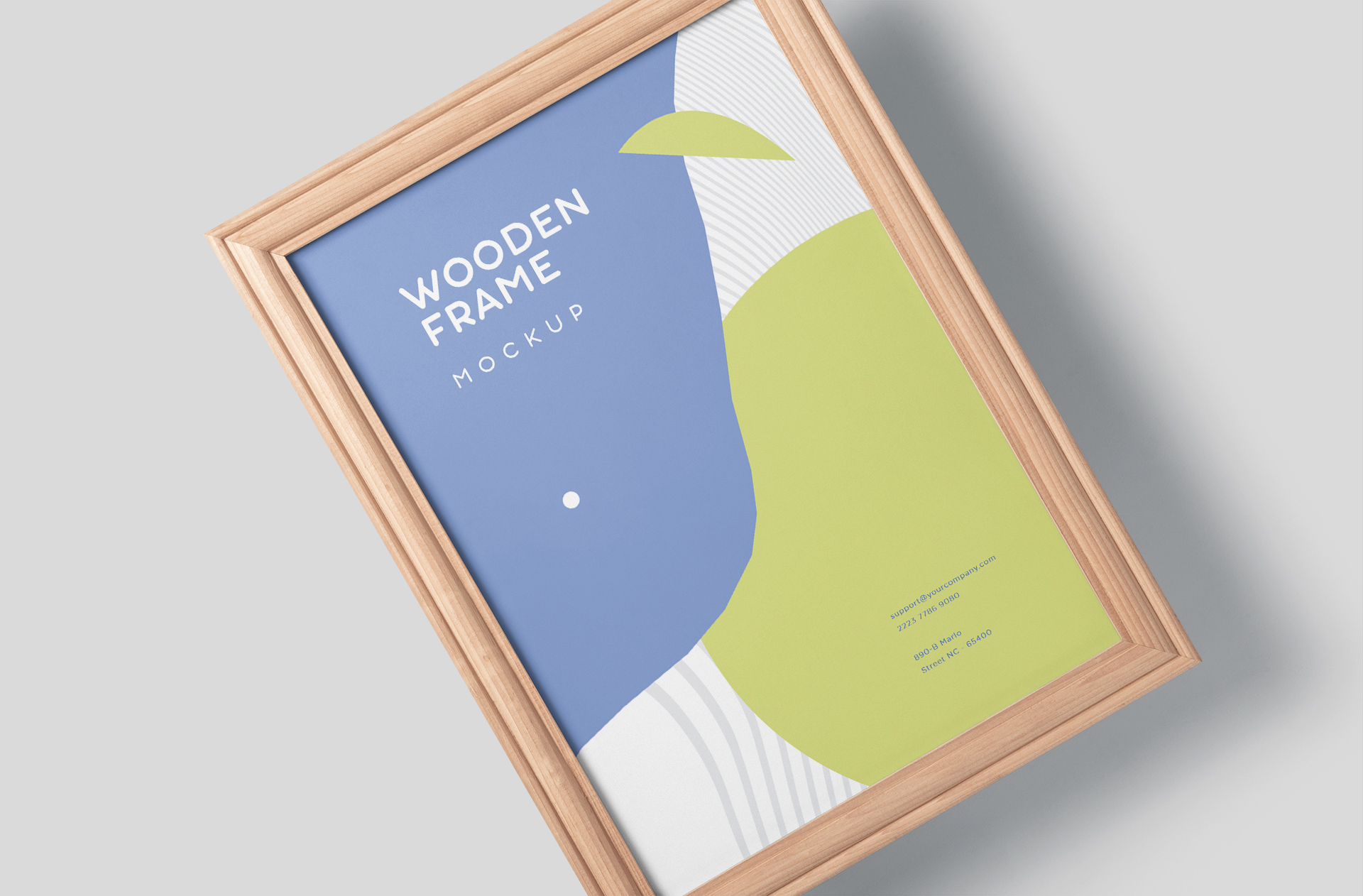 Wooden Frame Mockup for Portrait Artwork Display