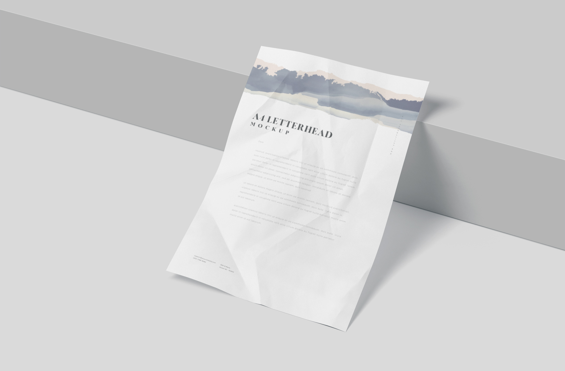 A4 Letterhead Mockup with Realistic Paper Texture