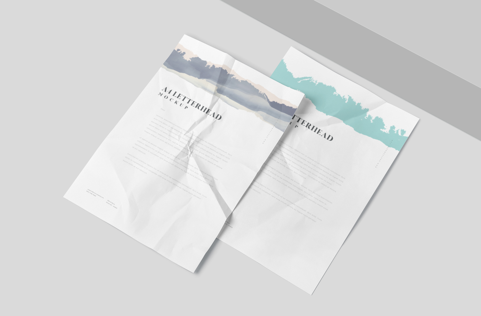 Wrinkled A4 Letterhead Mockup for Branding Projects